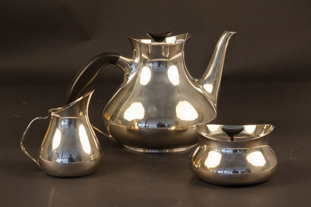 Tea service (3) - Silverplated - Danish Design 3-piece Verz