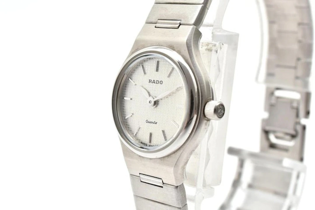 Rado - Steel Ladies Quartz Round Silver Textured Dial...