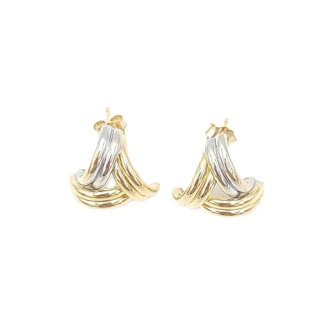 Earrings - 18 kt. Yellow gold, White gold