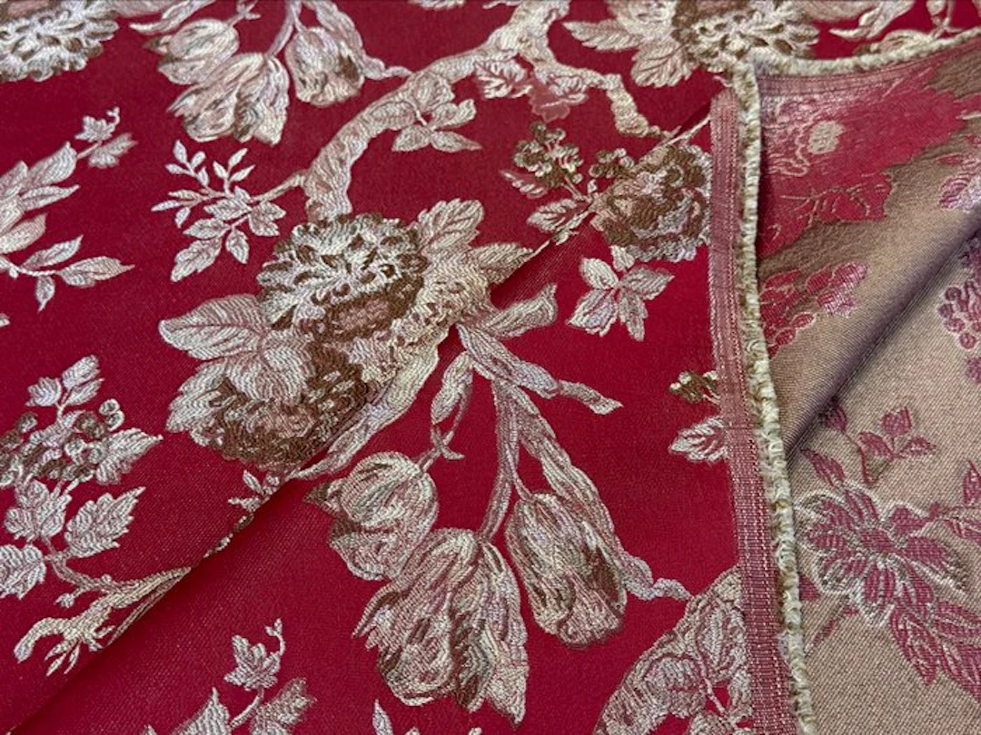 GCFabrics – Ruby Imperial Floral Lampasso – Prestigious...
