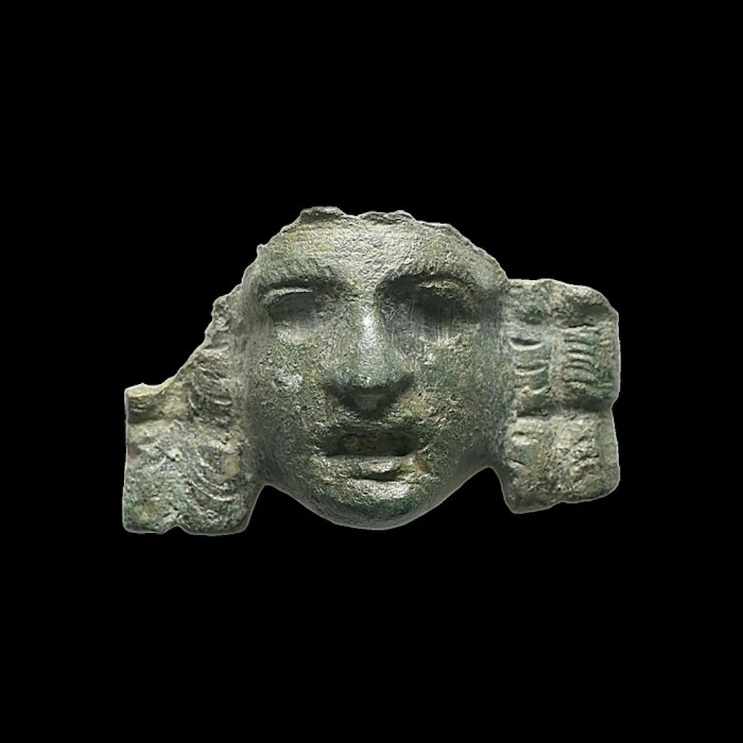Ancient Roman Bronze Theatre Mask Applique (No reserve price)