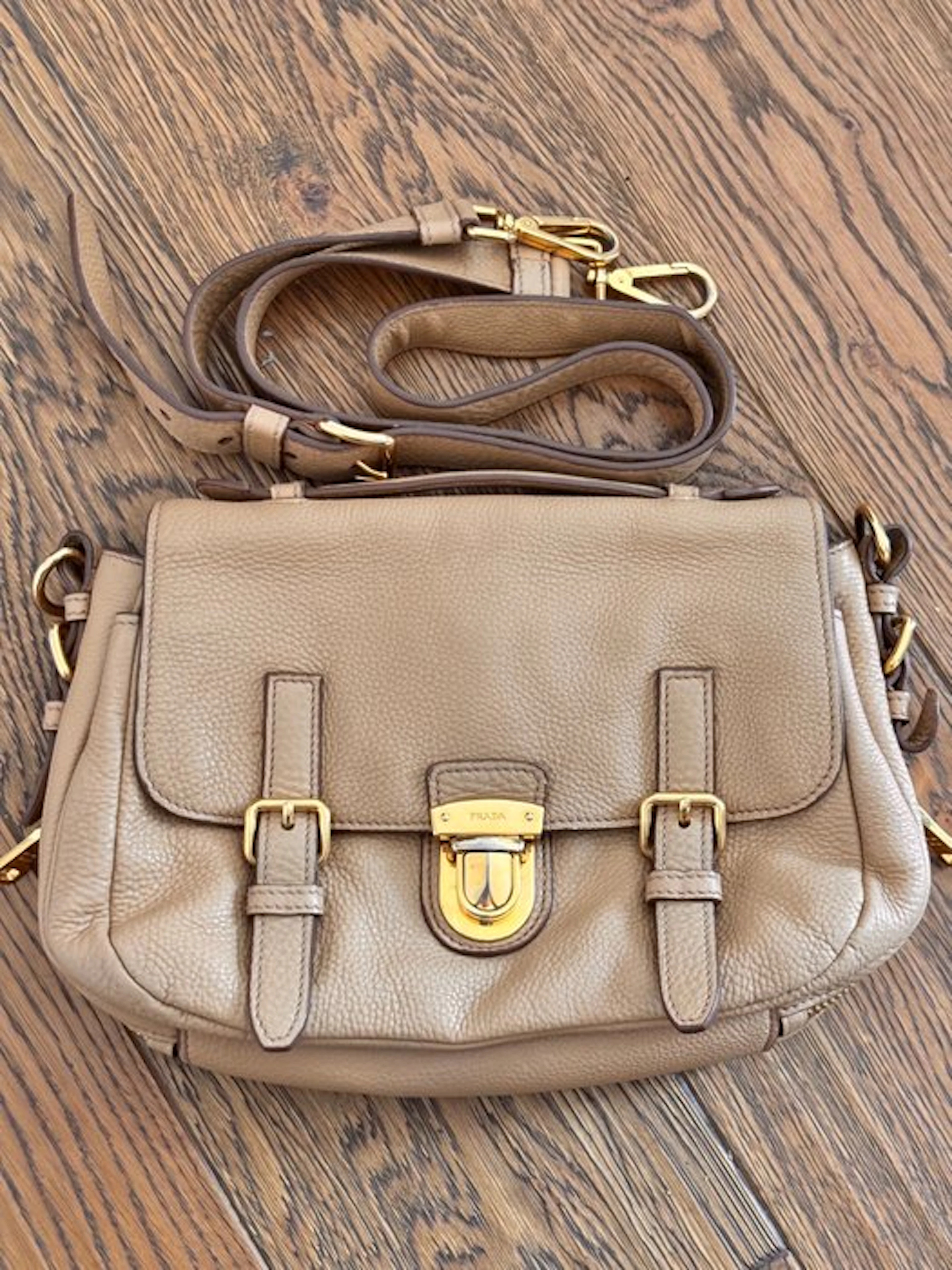 Prada - Prada double bukle push - lock messenger - Messenger bag