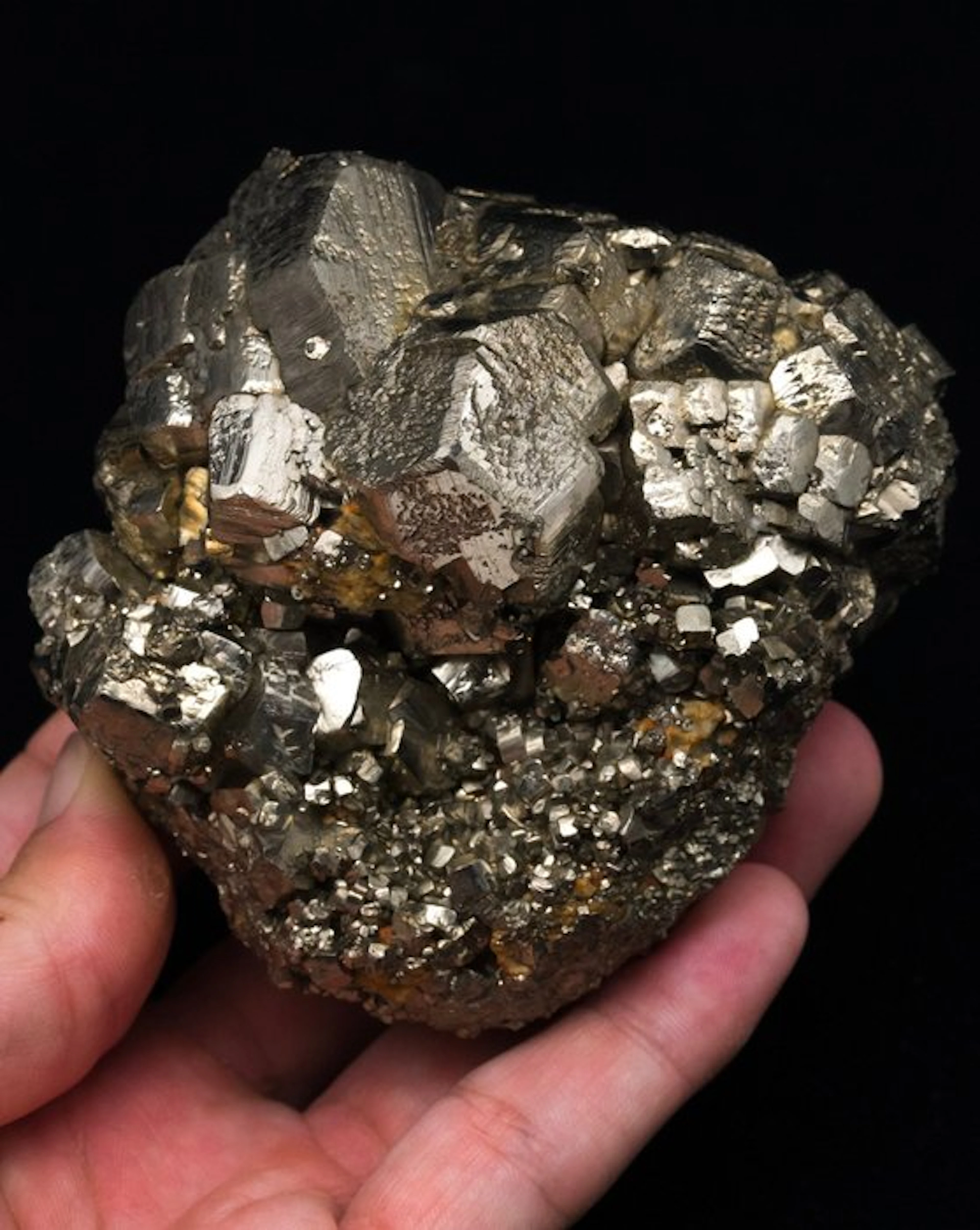 (PERUVIAN CLASSIC) pyrite and siderite cluster - Height...