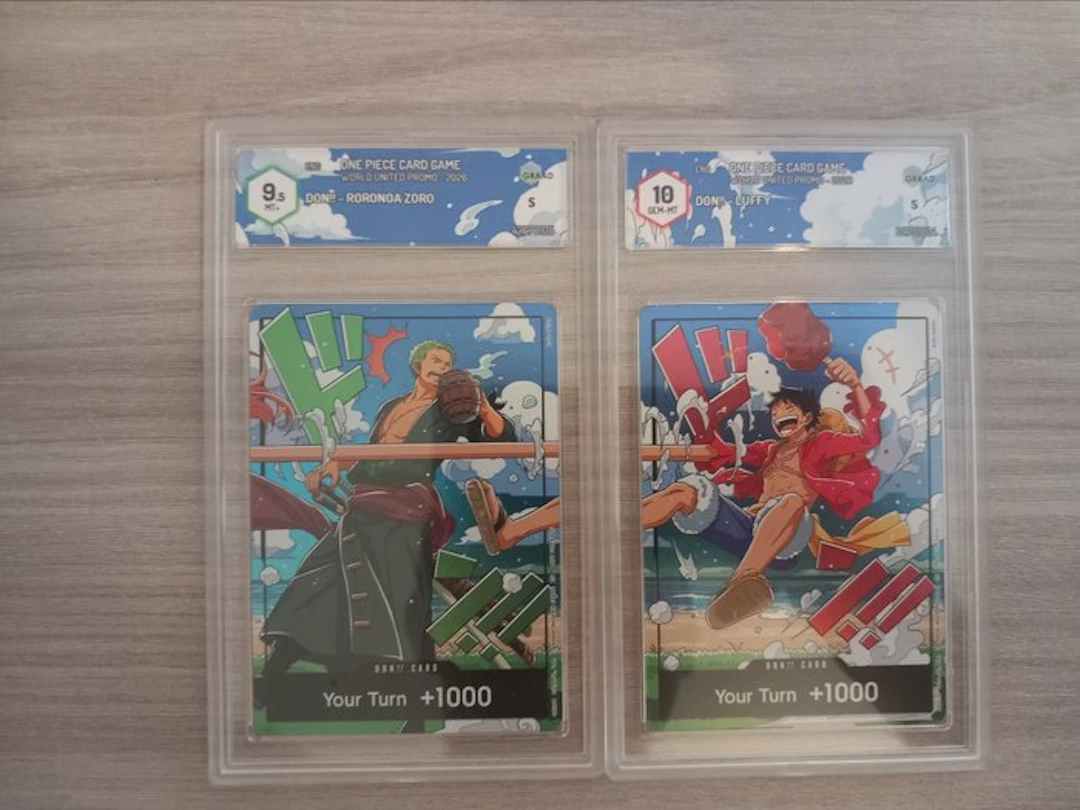 Bandai - 2 Graded card - One Piece - Monkey D. Luffy Promo card - Graad 10