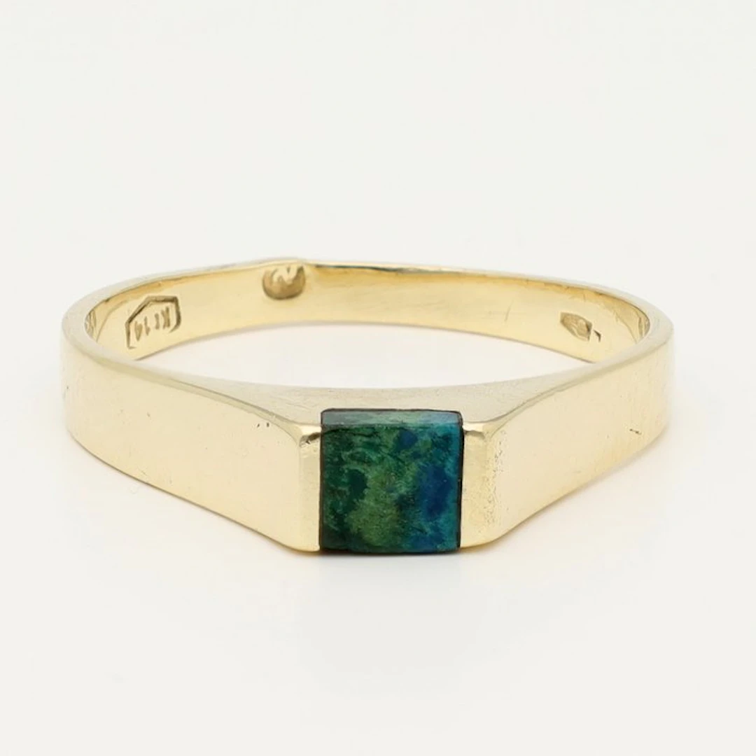 Ring - 14 kt. Yellow gold - Azuriet