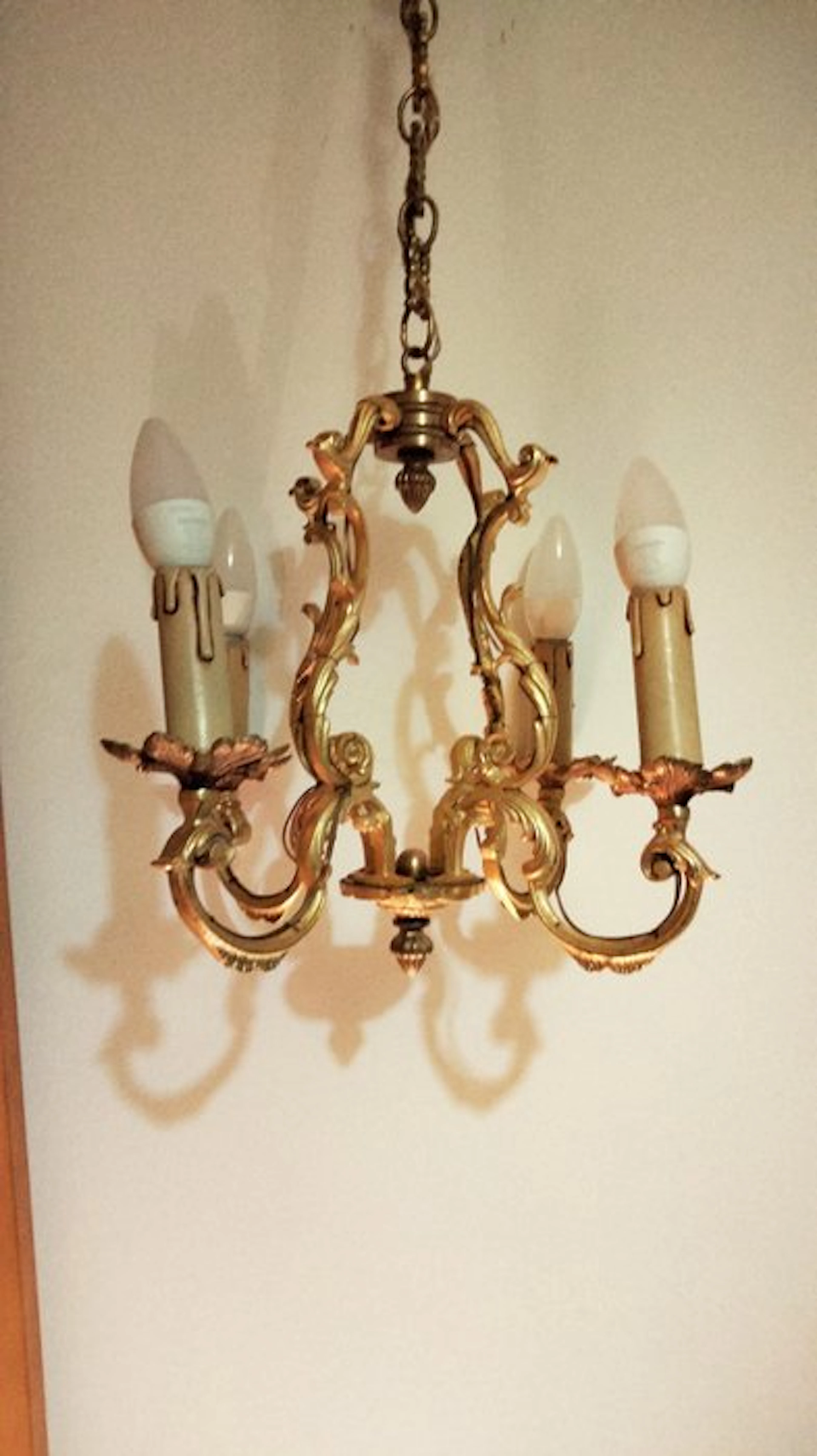 Chandelier - Flowers - Gilt bronze