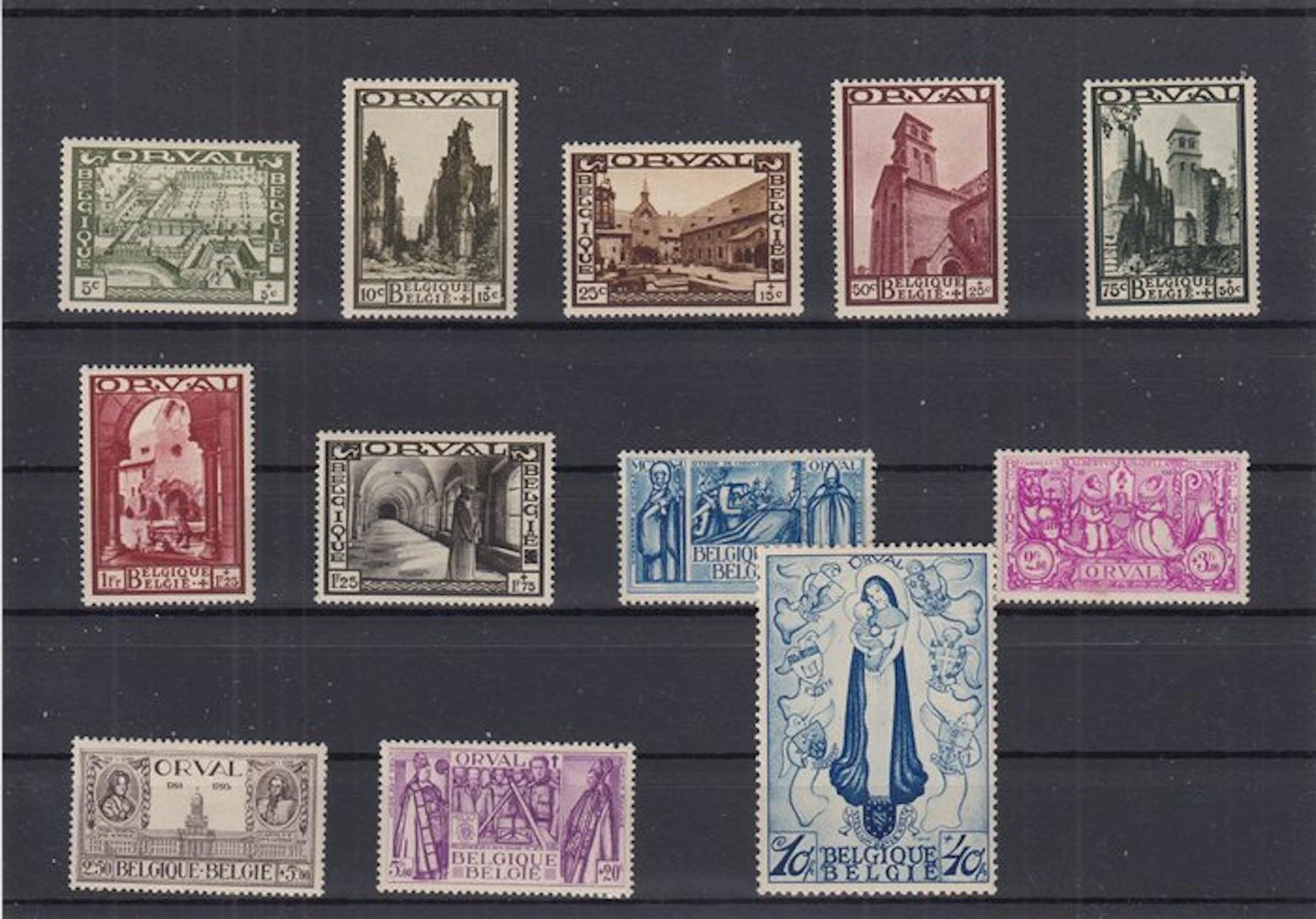 Belgium 1933 - Orval - OBP : 363/374 met fotocertificaat