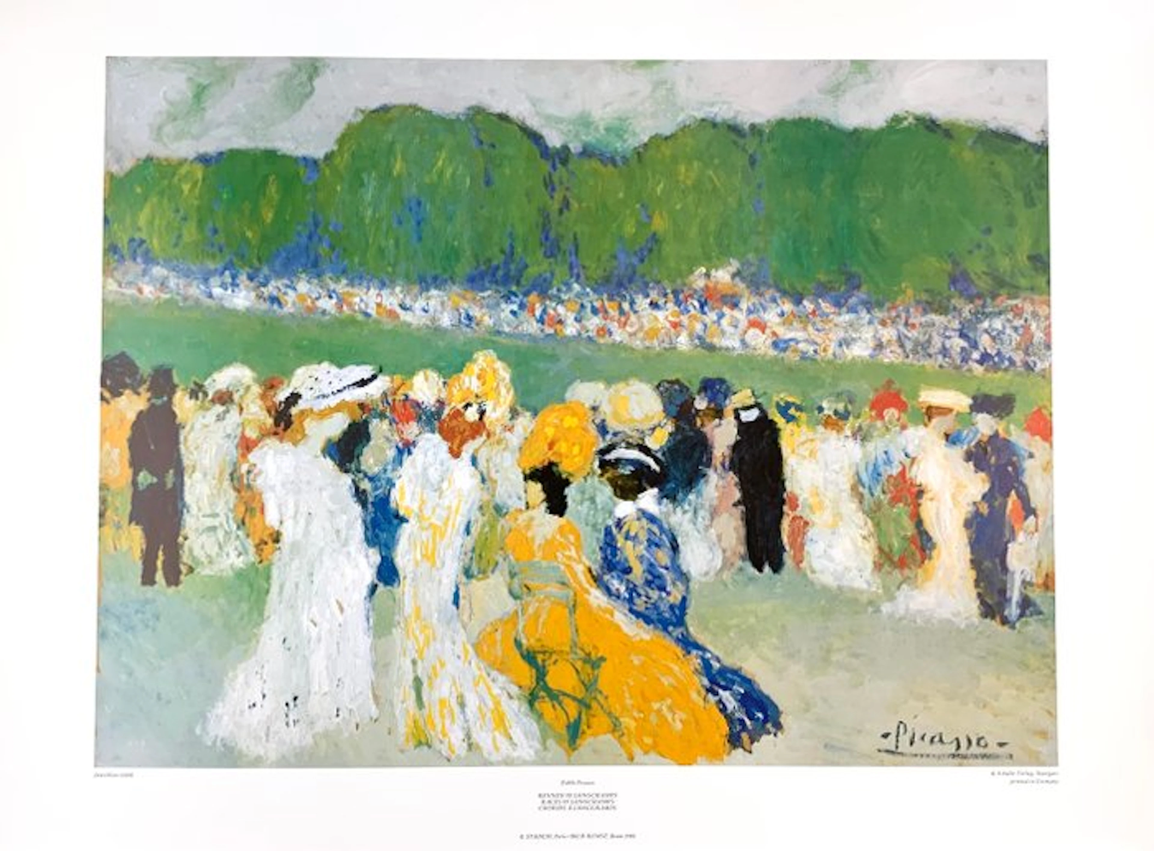 Pablo Picasso (after) - Races in Longchamps - Rar old Artprint - 51 x 67 cm
