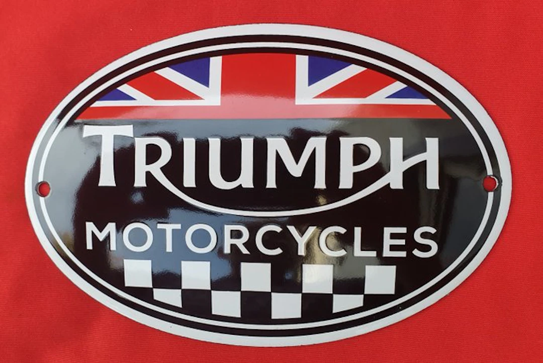 Aus einer umfangreichen Sammlung - Triumph Motorcycles - Enamel plate - Enamel
