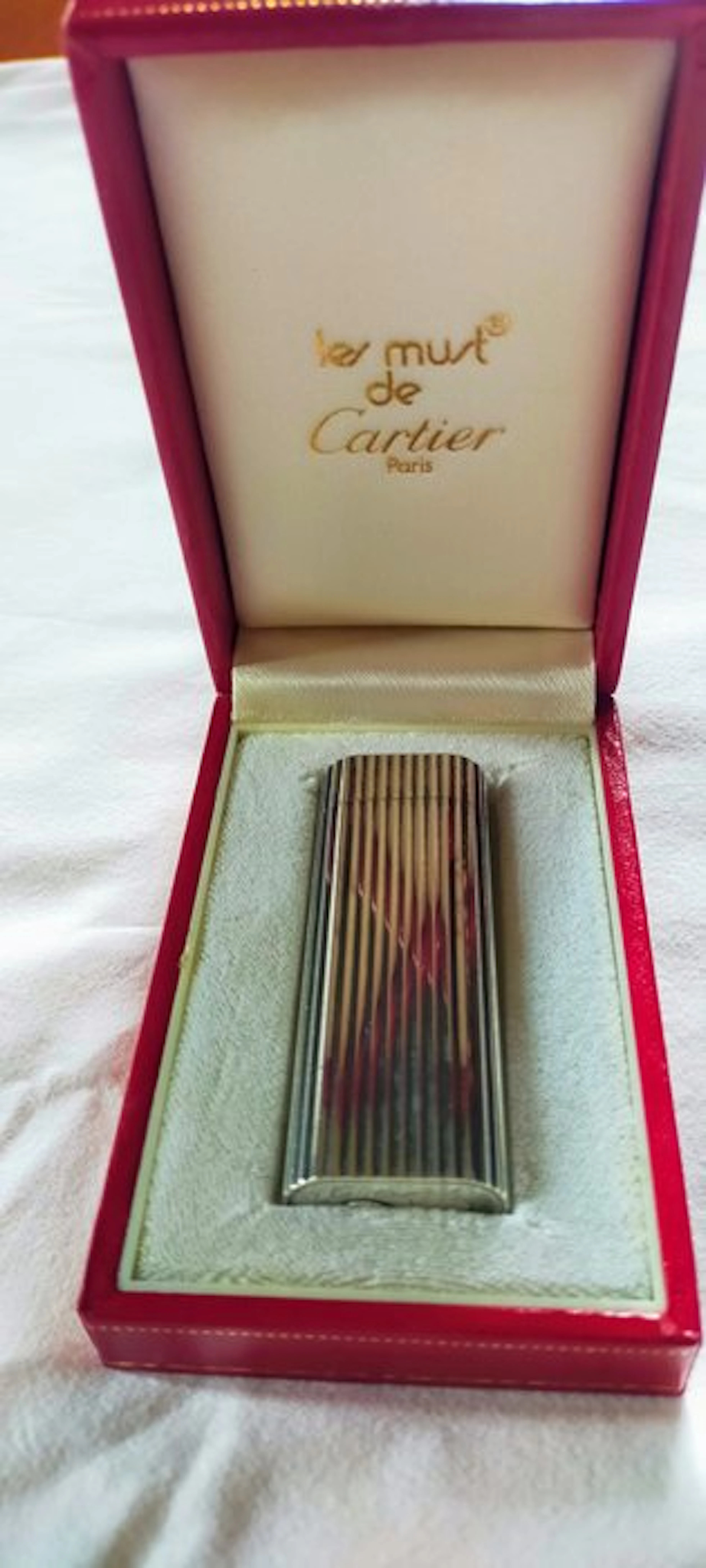 Cartier - Les Must de Cartier accendino rigato - Lighter - Silver plated