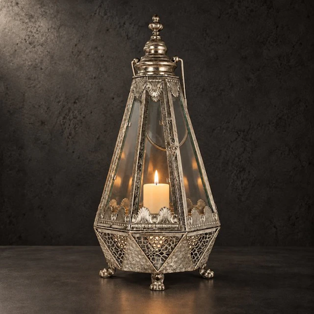 Lantern - Glass, Metal - 64 cm!