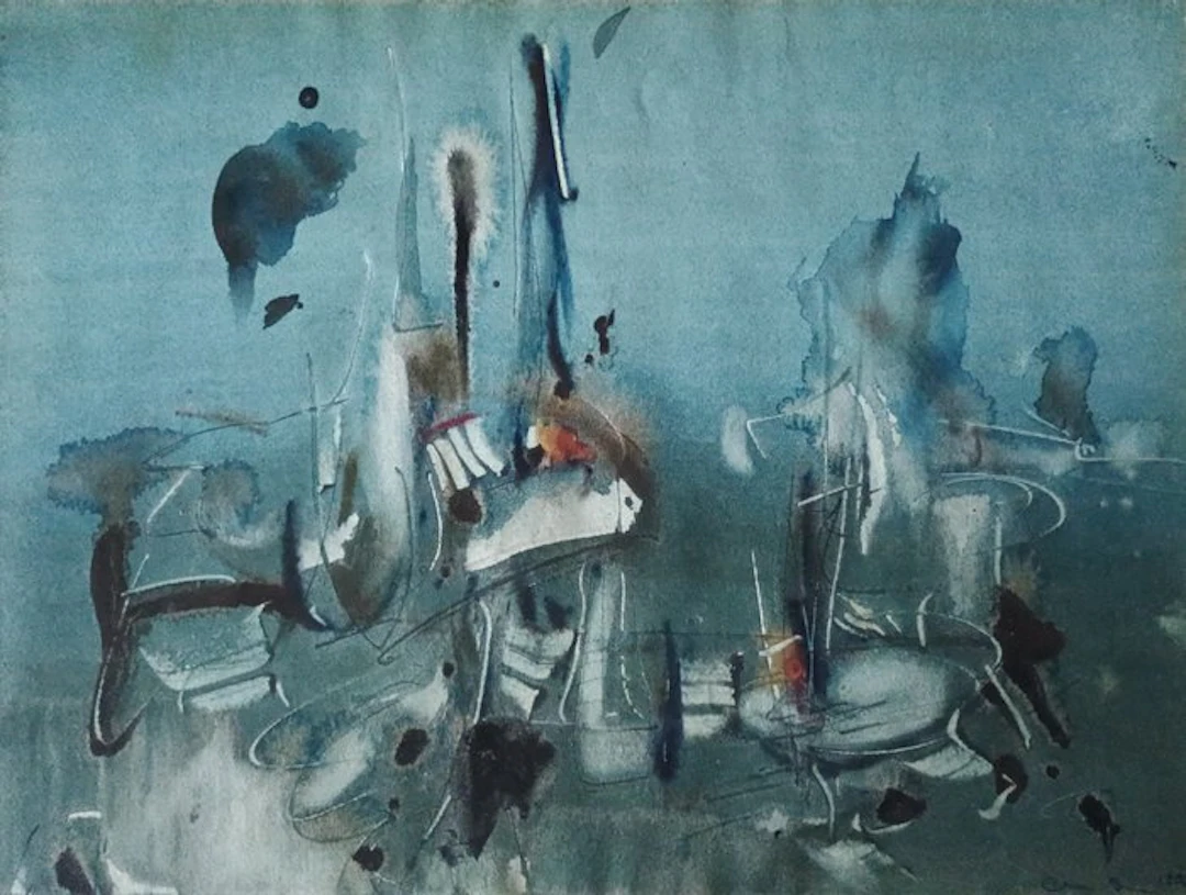 Claude Haumont (1936-2009) - Abstract surrealistische compositie (1998)