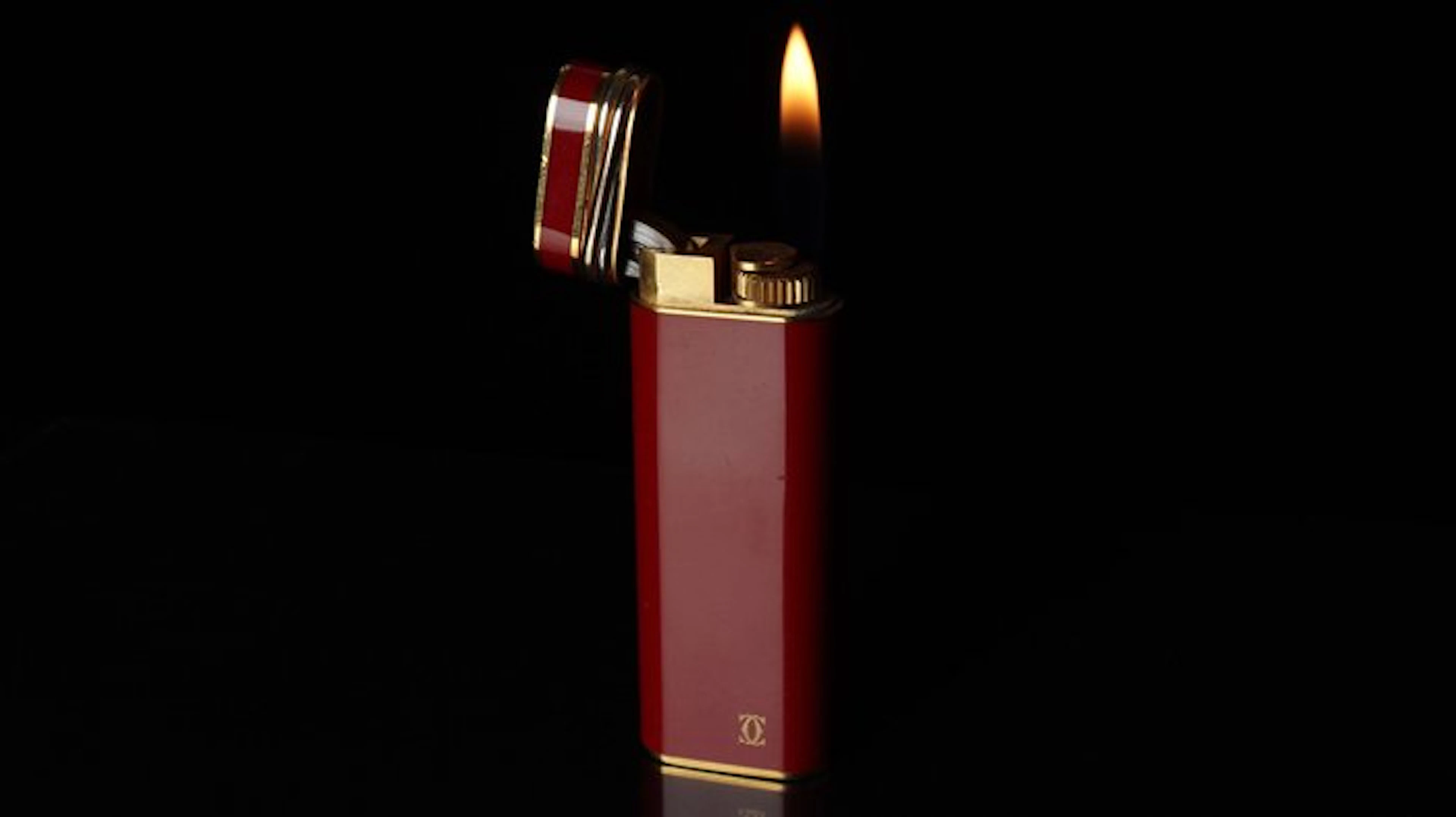 Cartier - 3 anneaux Pattern Vintage gas Lighter - Lighter - Lacquer Red