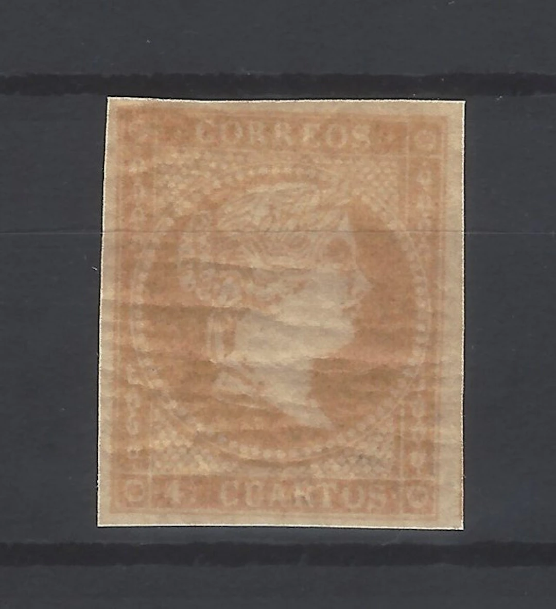 Spain 1855 - Elizabeth II - 4 Quarters - color change - - Edifil Esp. nº 48P