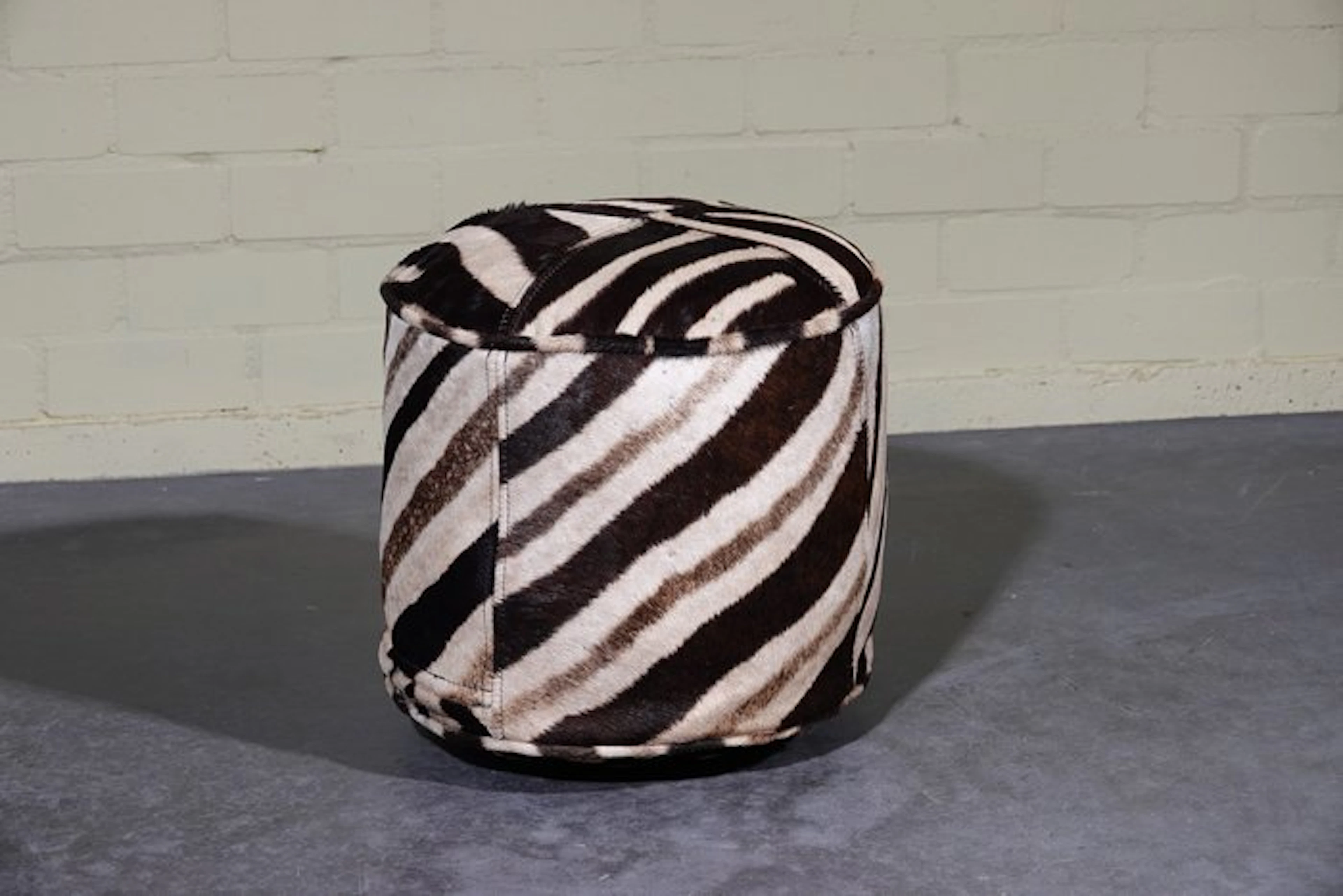 Pouffe - Zebra Skin - Africa Safari Vibe
