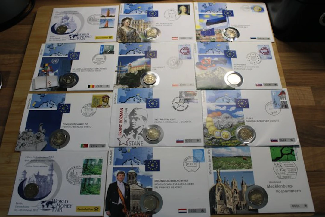Europe. 2 Euro 2007/2017 (12 coins) in Numisbrief (No reserve price)