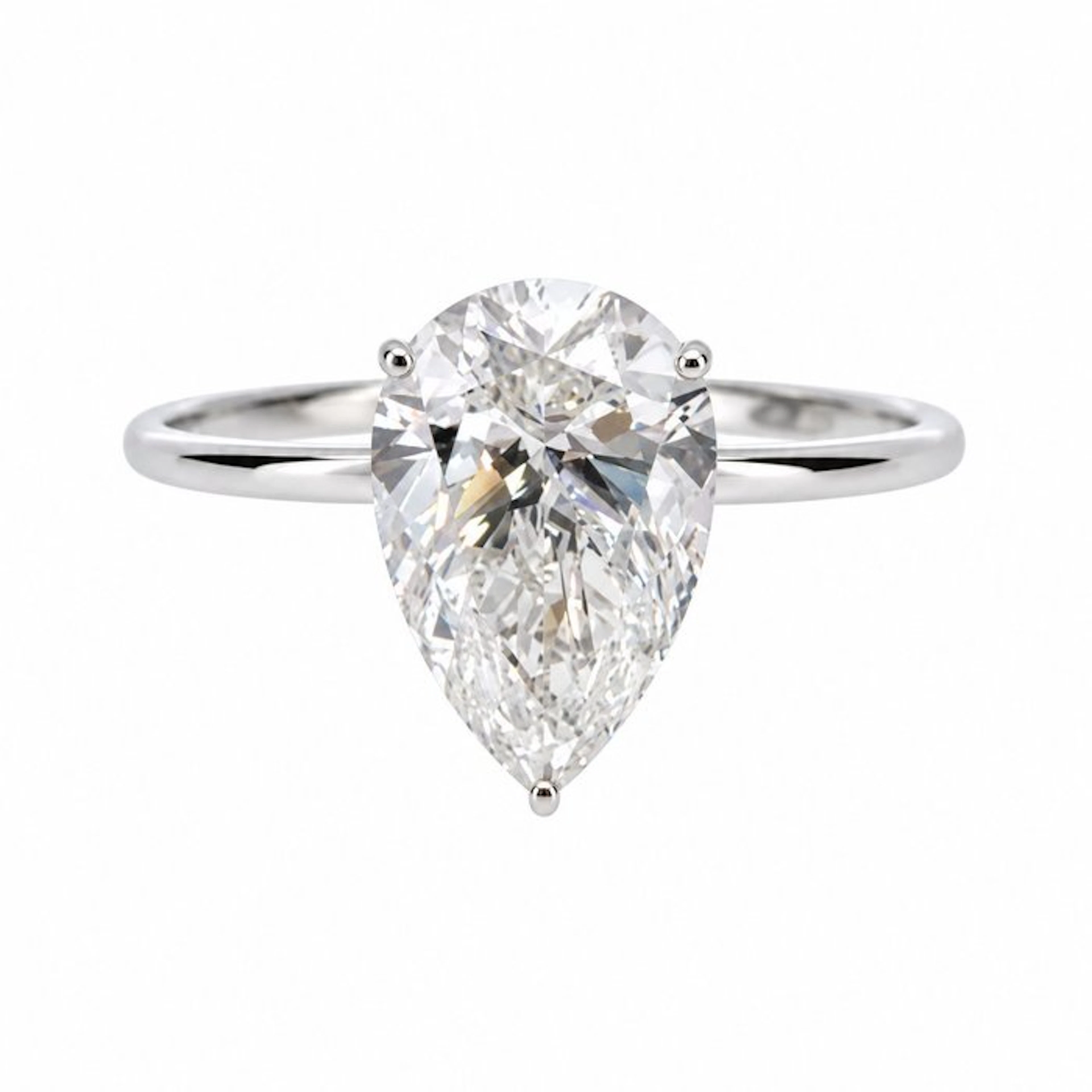 No reserve price - Ring - 14 kt. White gold - 3.03ct. tw. Diamond (Lab-grown)