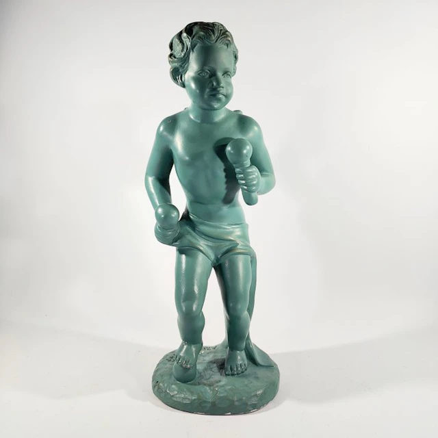 Arnova - Statue, Putti met Maraca's - 29 cm - patinated plaster