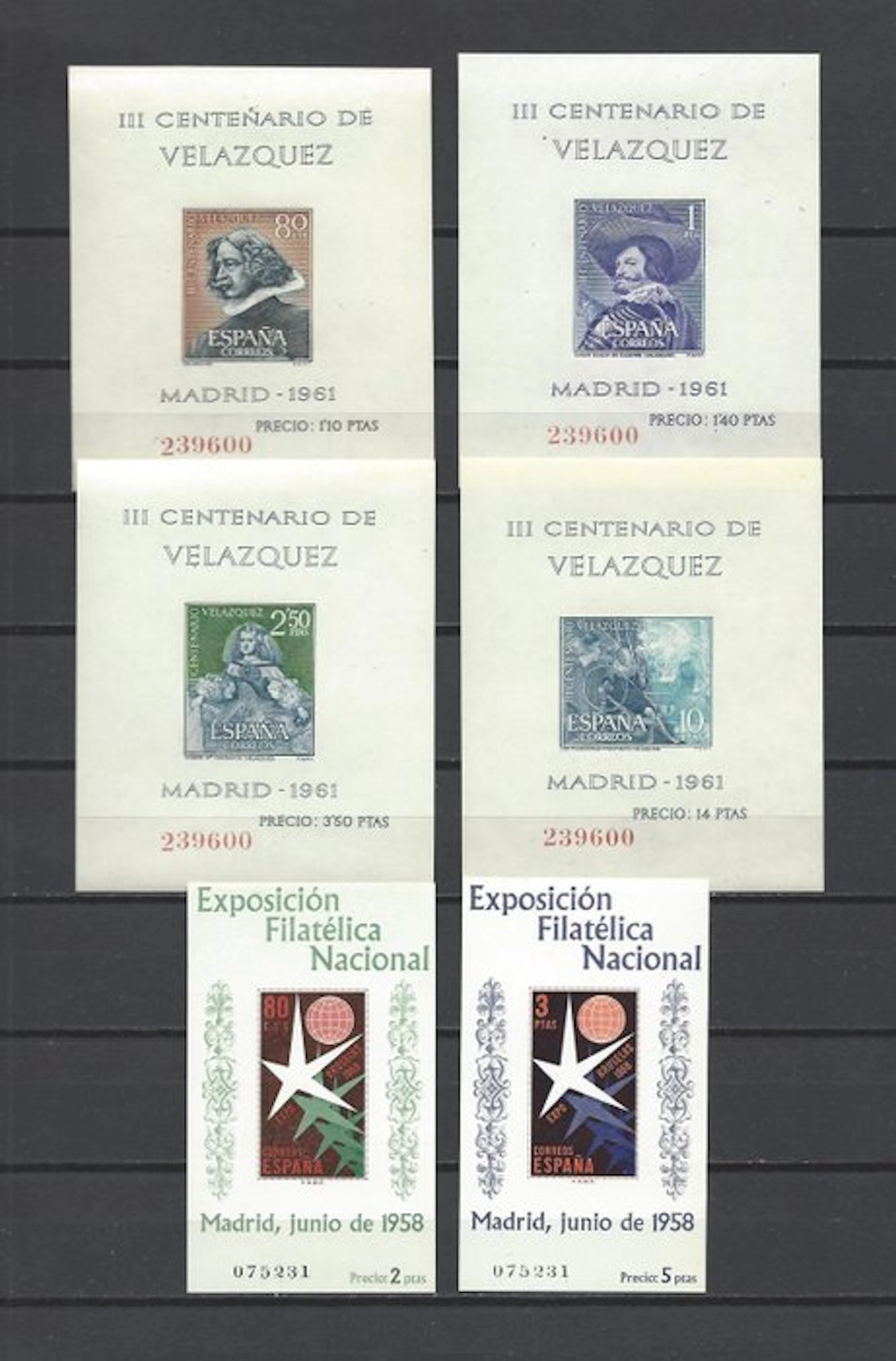 Spain 1958/1961 - Brussels+Velázquez-same numbering
