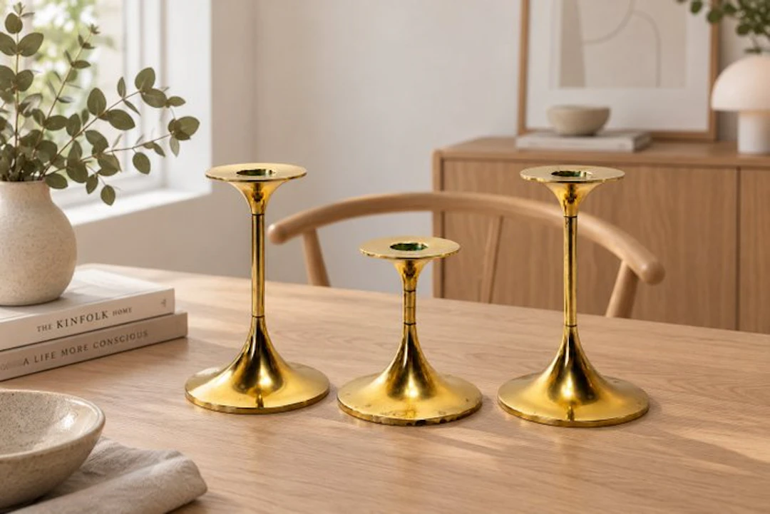 Torben Orskov - Max Brüel - Candleholder Hi-Fi / Trumpet (3) - Brass