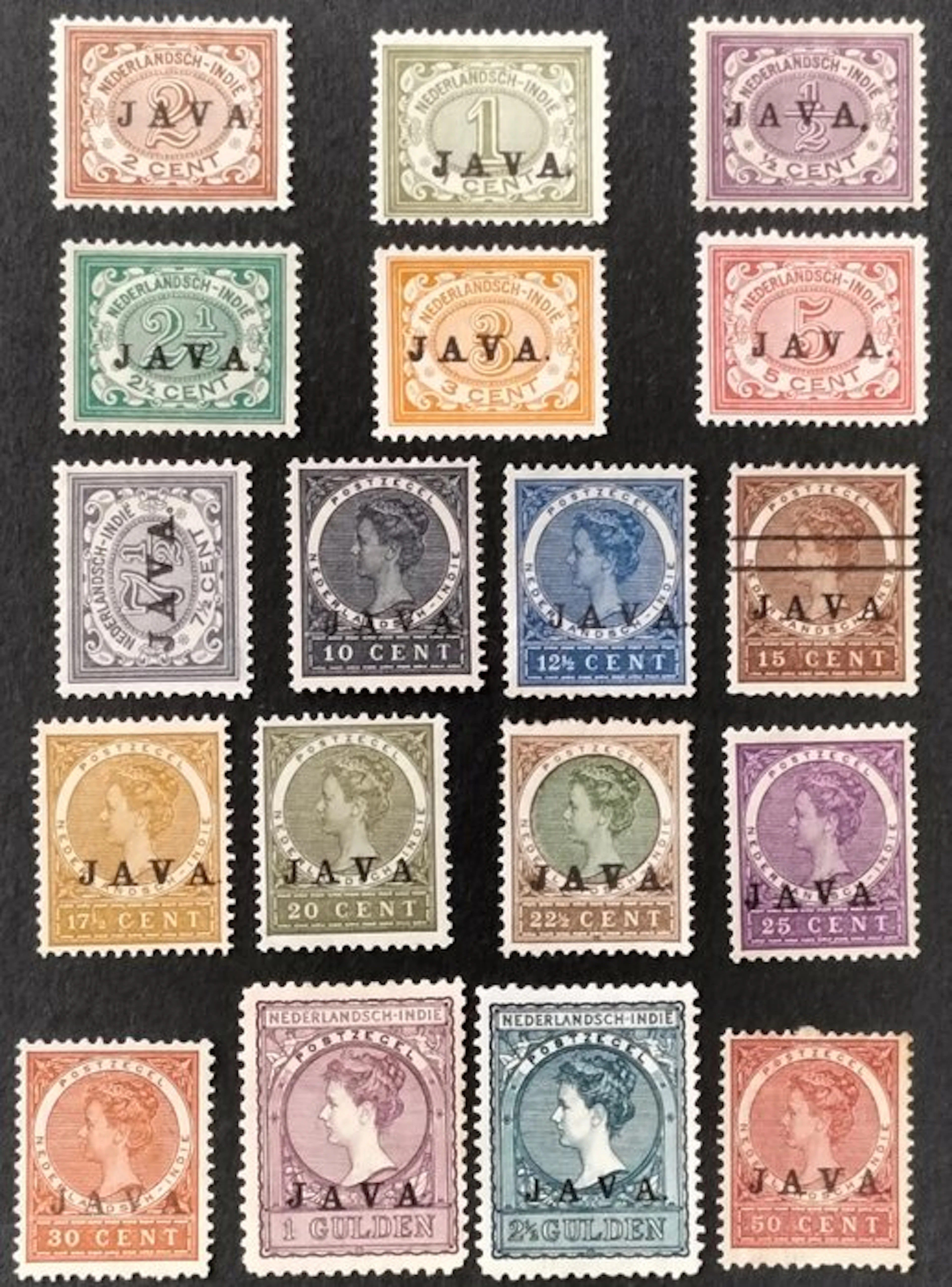 Dutch East Indies 1908 - Overprinted in black with Java - Nvph 63/80