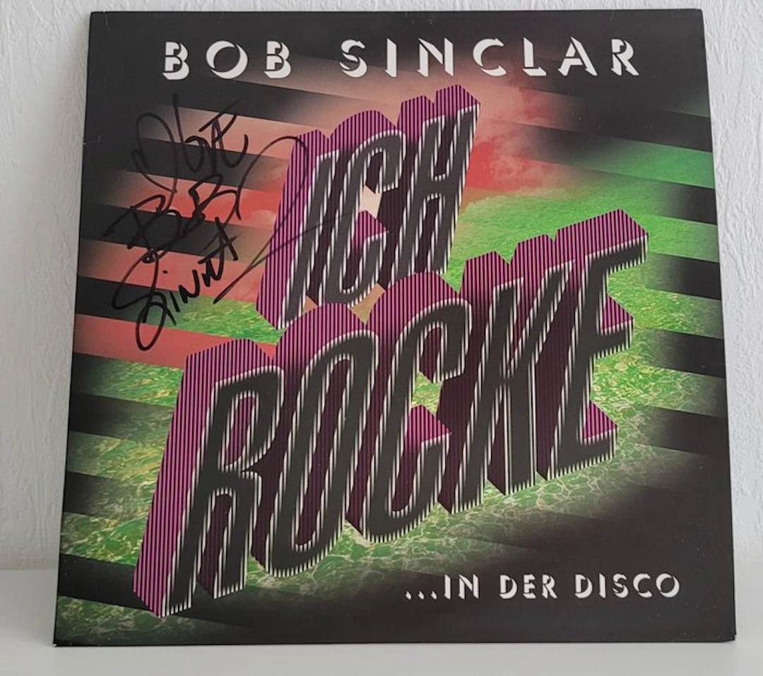 French DJ - Bob Sinclar - Autograph, Vinyl Record Ich Rocke With Beckett COA
