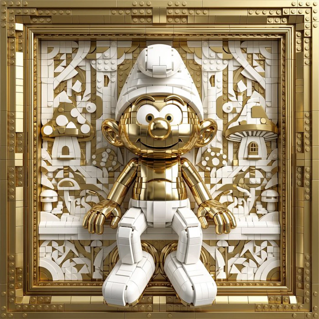 Artxlife - The Gold Smurf’s Lego Portrait