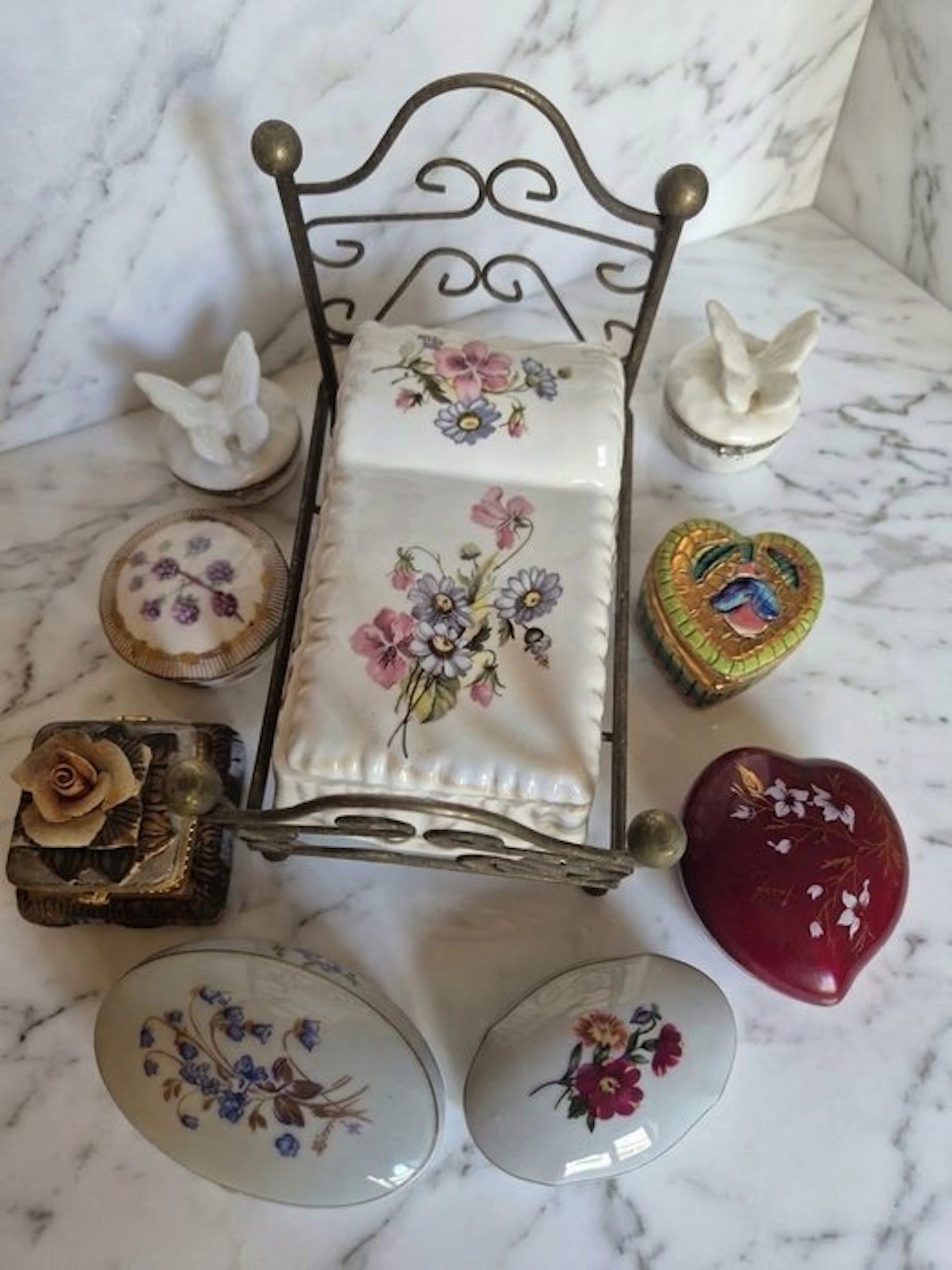 Jewellery box (9) - Ceramic - Vintage mixed lot