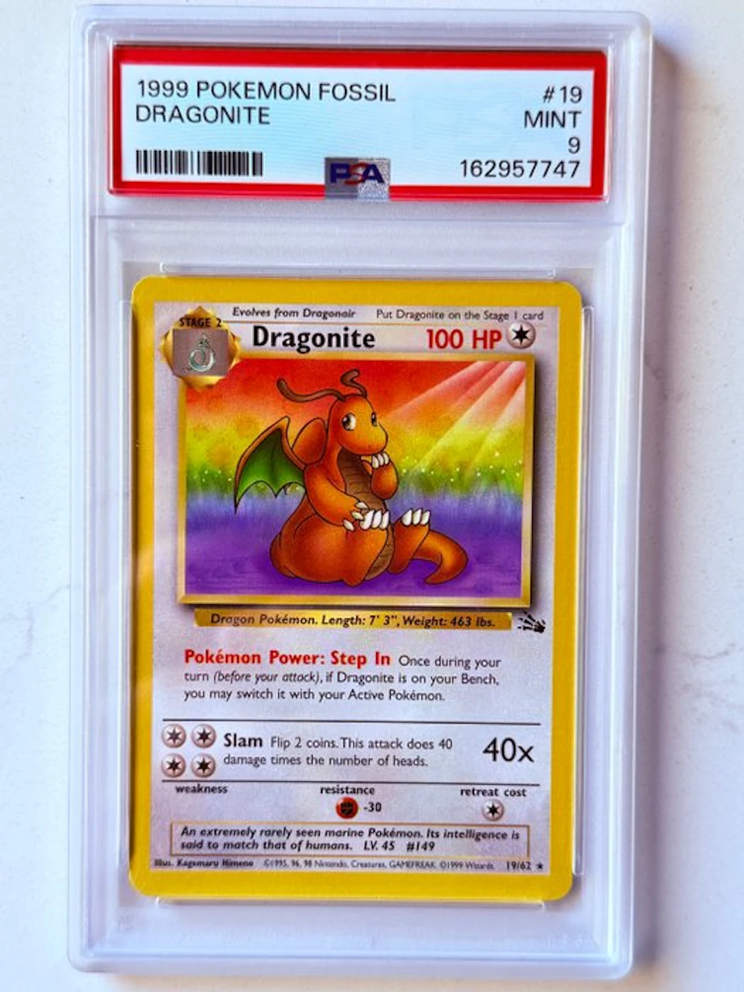 Pokémon - 1 Graded card - Dragonite 19/62 - PSA 9 - Various sets