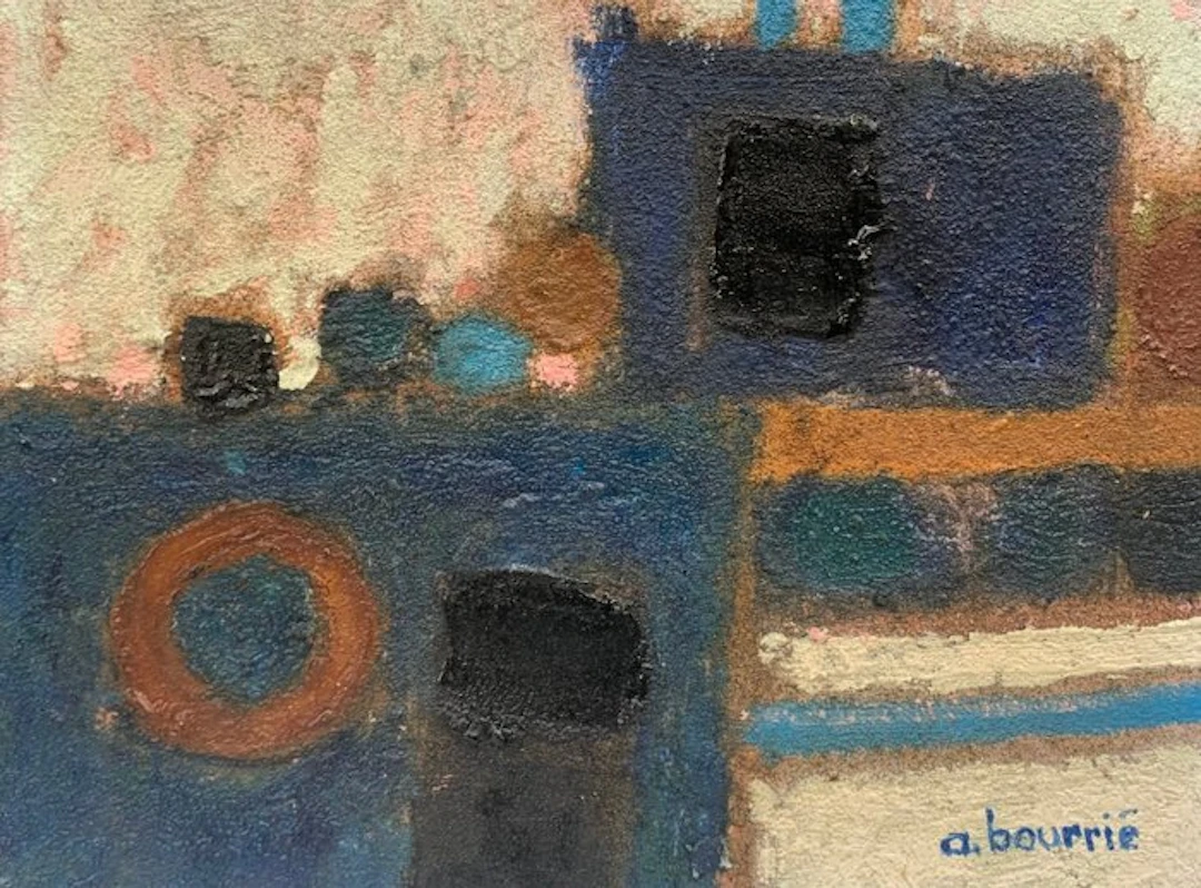 André Bourrié (1936-2017) - Abstraction en Bleu et orange...