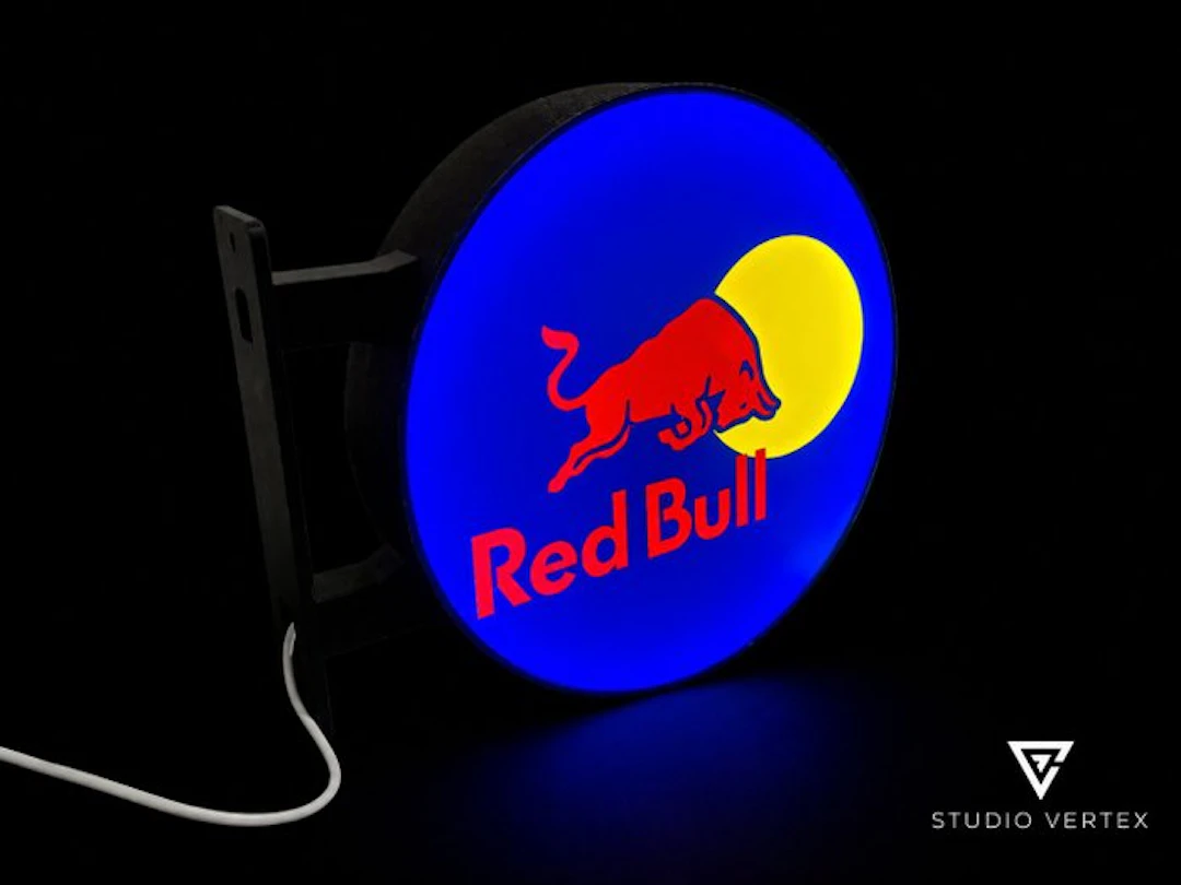 Red Bull - Artigianale - Hanging lamp - Bifacial - ABS - neon sign