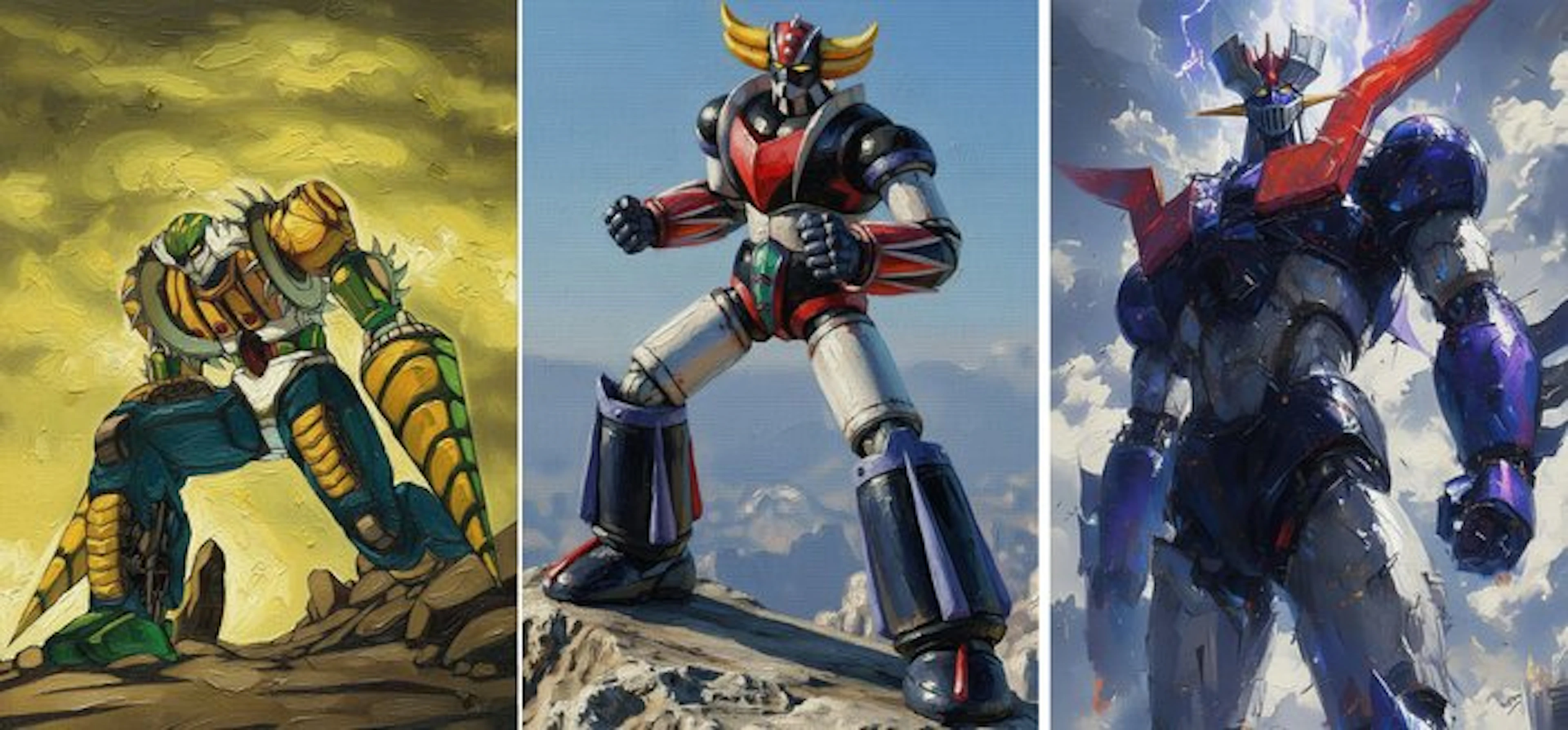 Boriani - 3 x Goldorake, Mazinga and Jeeg - Oil Series - limited edition 2/25