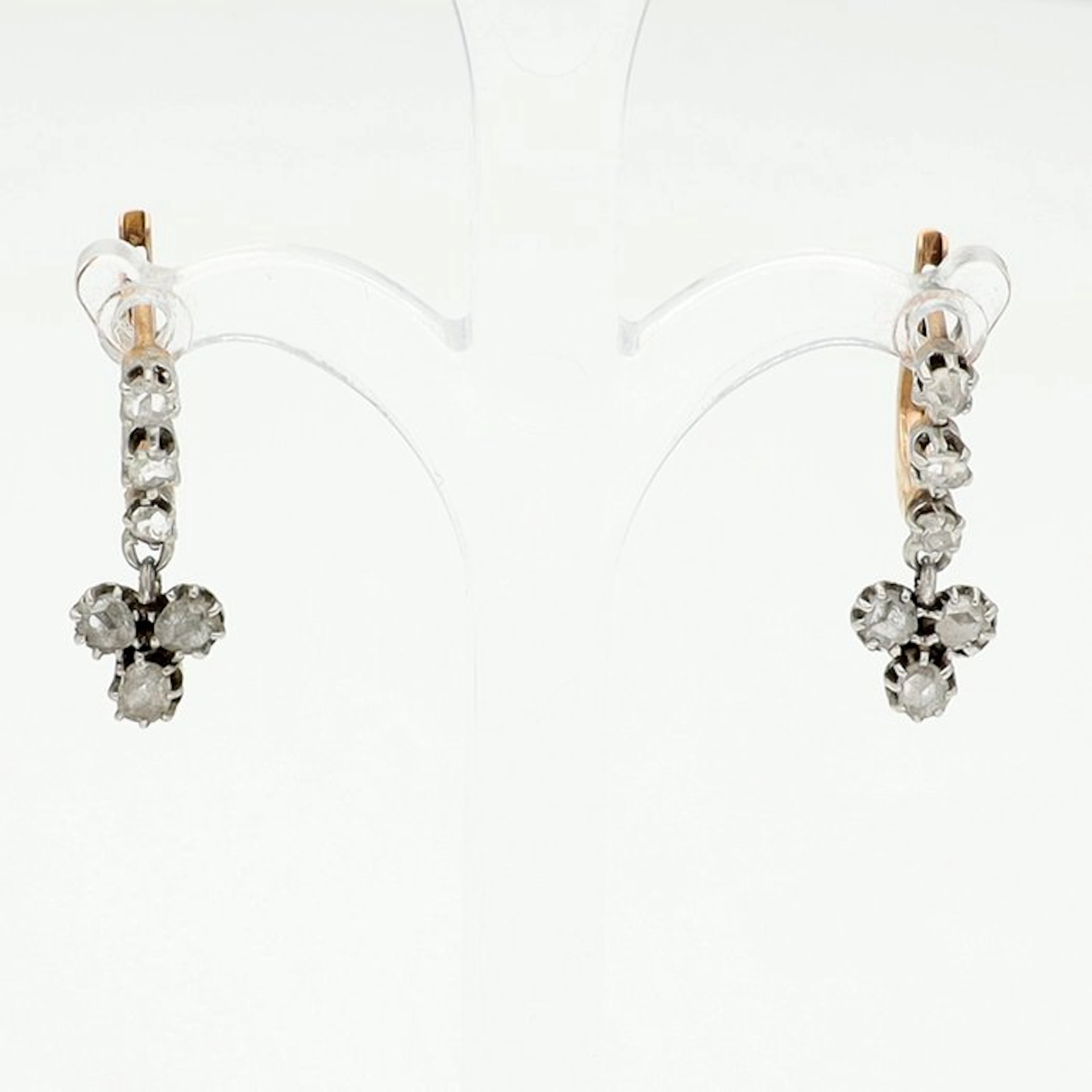 Earrings - 14 kt. Yellow gold, White gold Diamond (Natural)