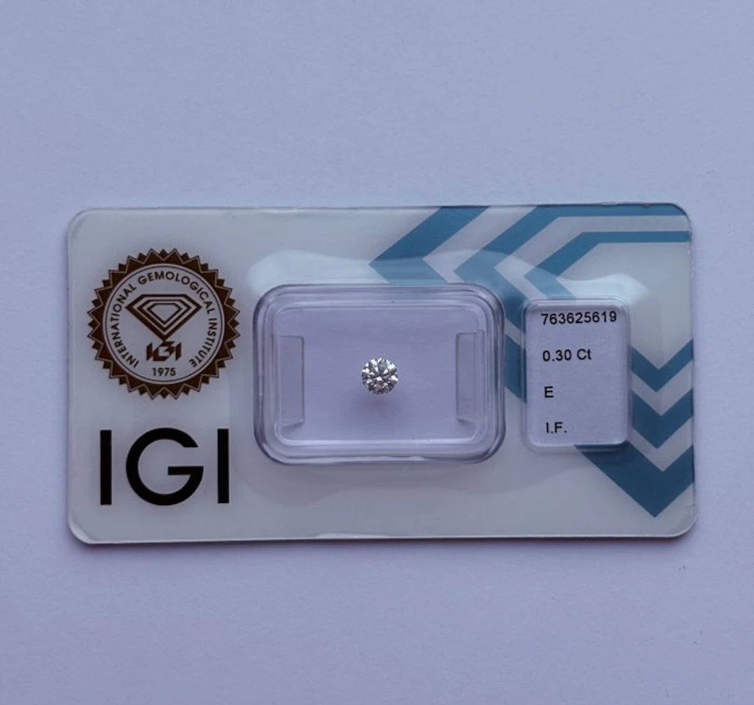 1 pcs Diamond (Natural) - 0.30 ct - Round - E - IF...