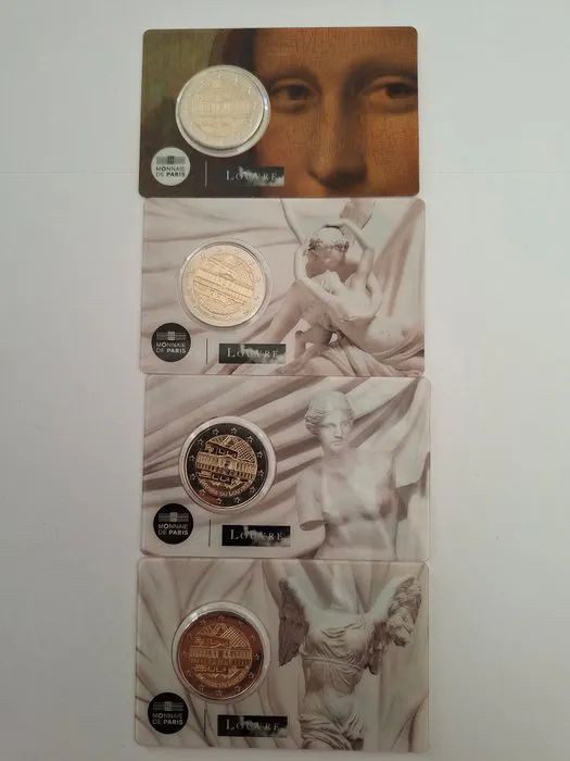 France. 2 Euro 2025 "Musée du Louvre" (4 coincards) (No reserve price)