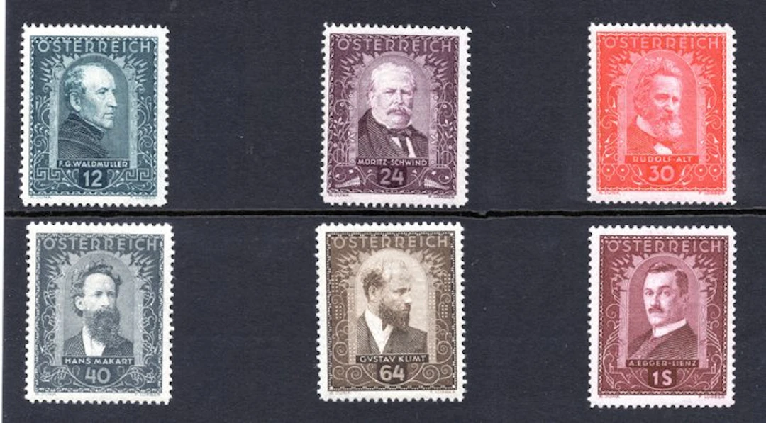 Austria 1932 - Austrian painters - Free worldwide shipping * - Michel 545/550