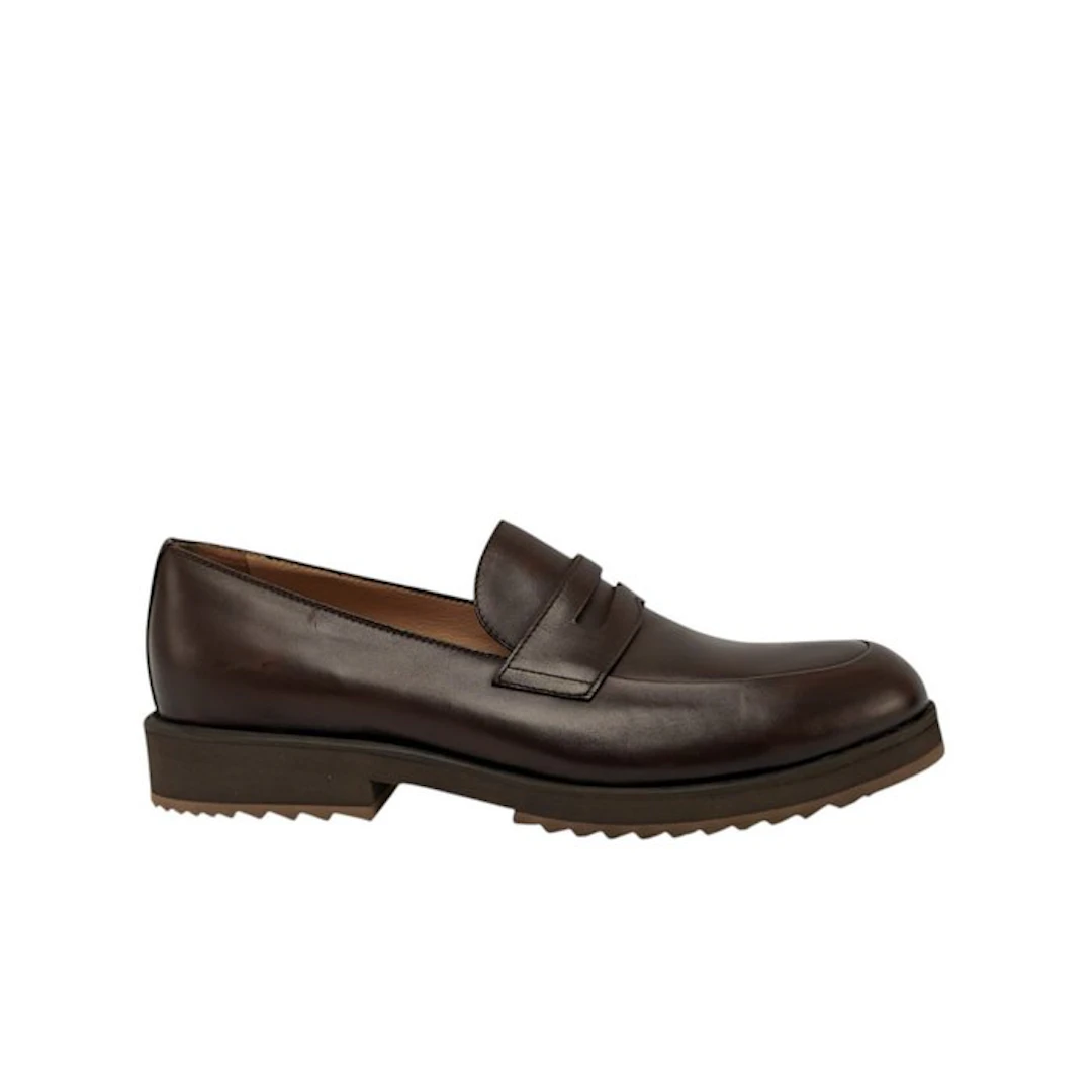 TESTONI - 8 UK - 42 IT - "Pisa" Brown Loafer Shoes Calf...