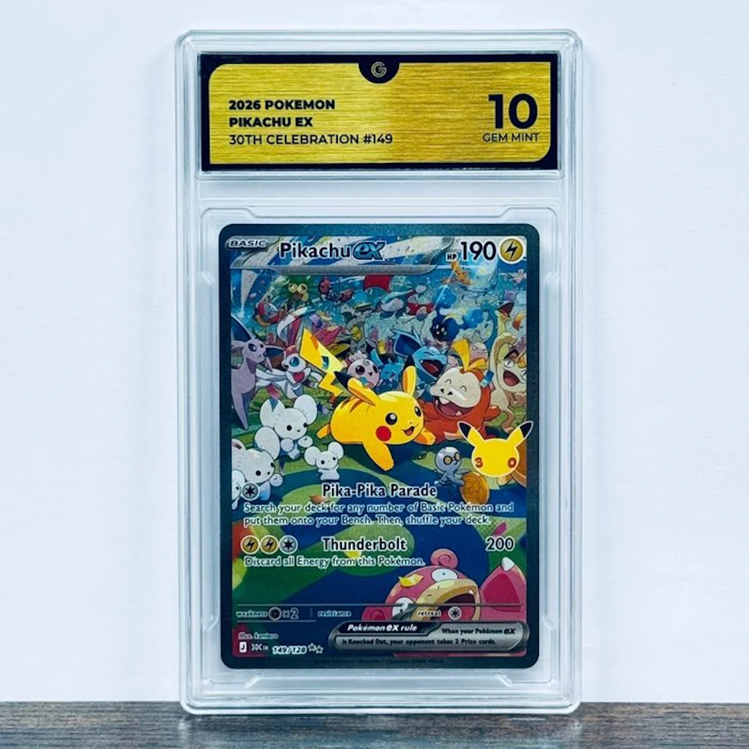 Pokémon Graded card - Pikachu ex 149 - 30th Anniversary – Pokémon - GG 10
