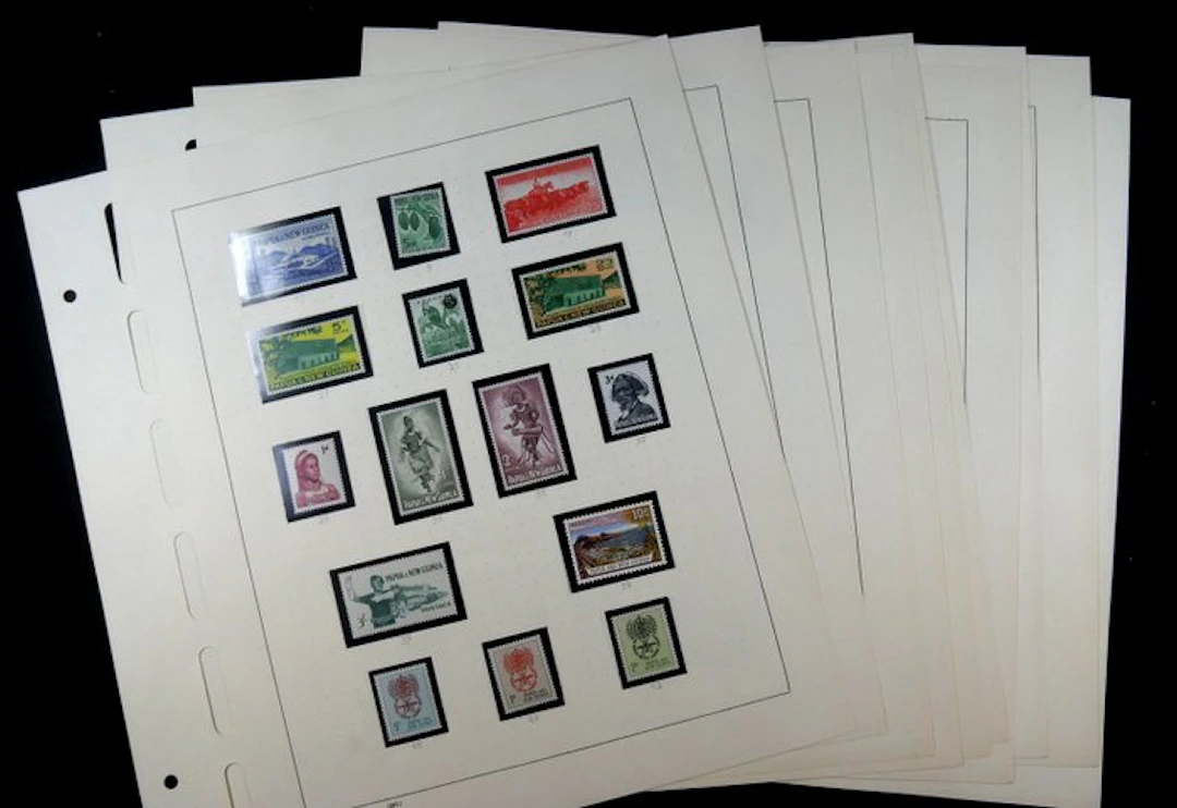 Papua New Guinea - Collection on album sheets