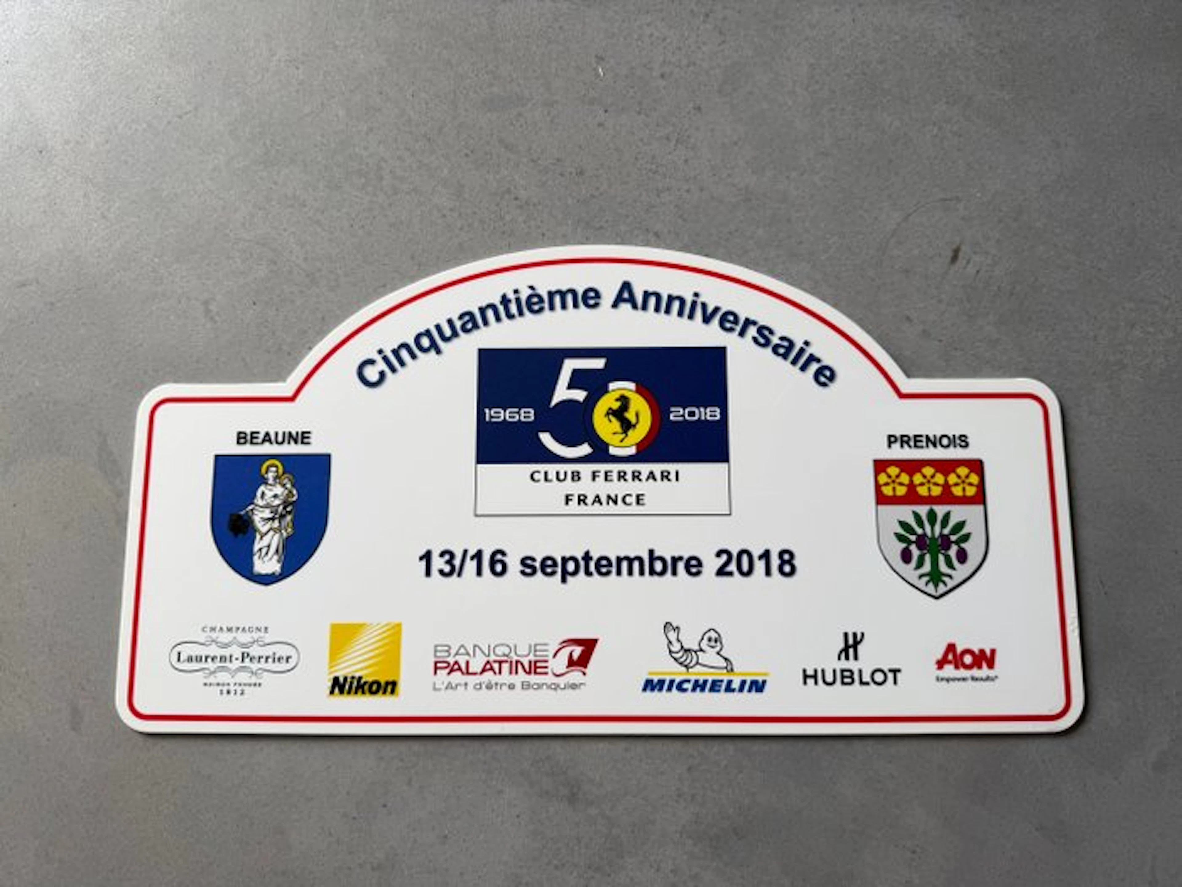 Ferrari France Club Rally Plaque – 50th Anniversary - Ferrari