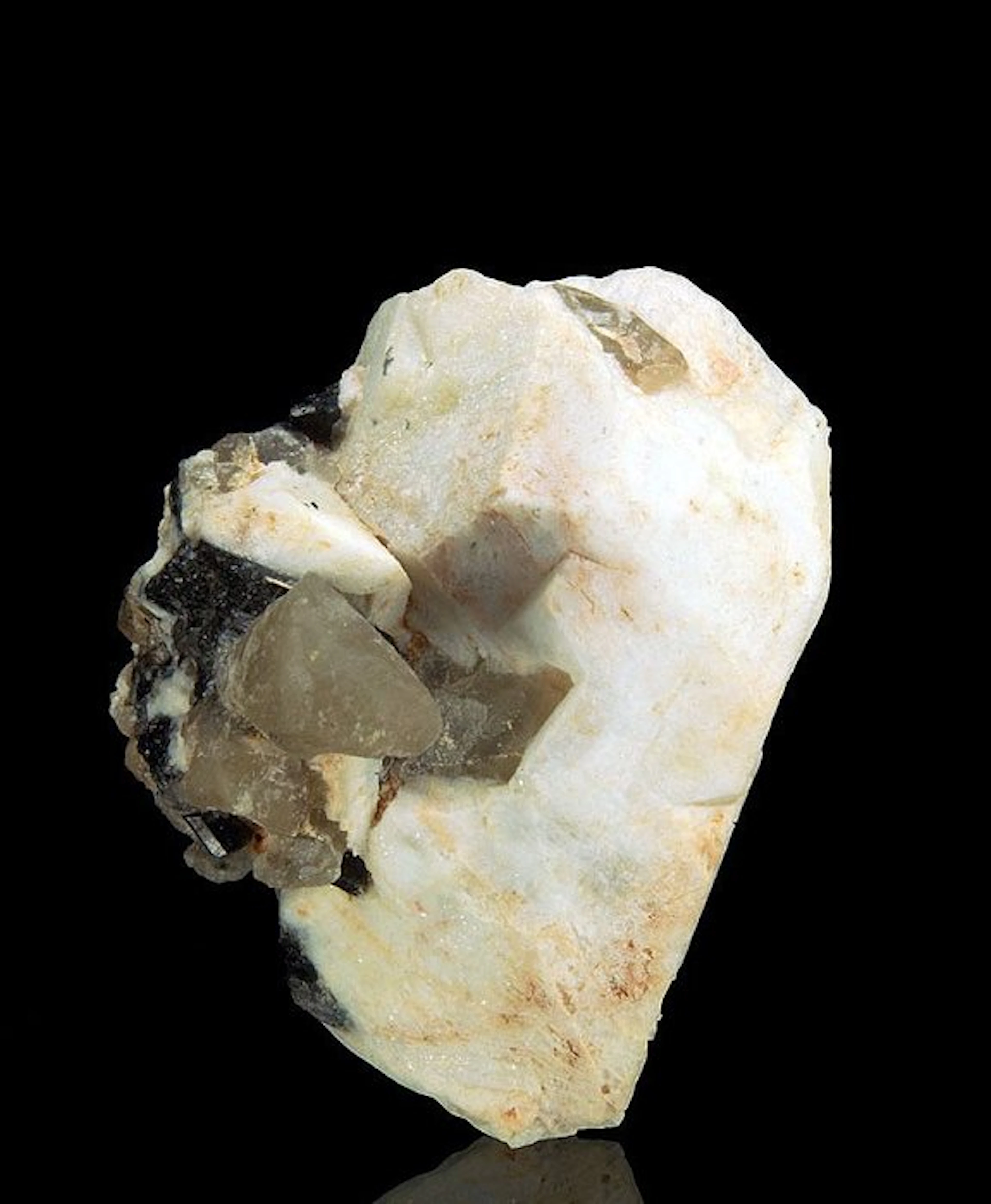 Pollucite on Microcline Crystals on matrix - Height: 70...