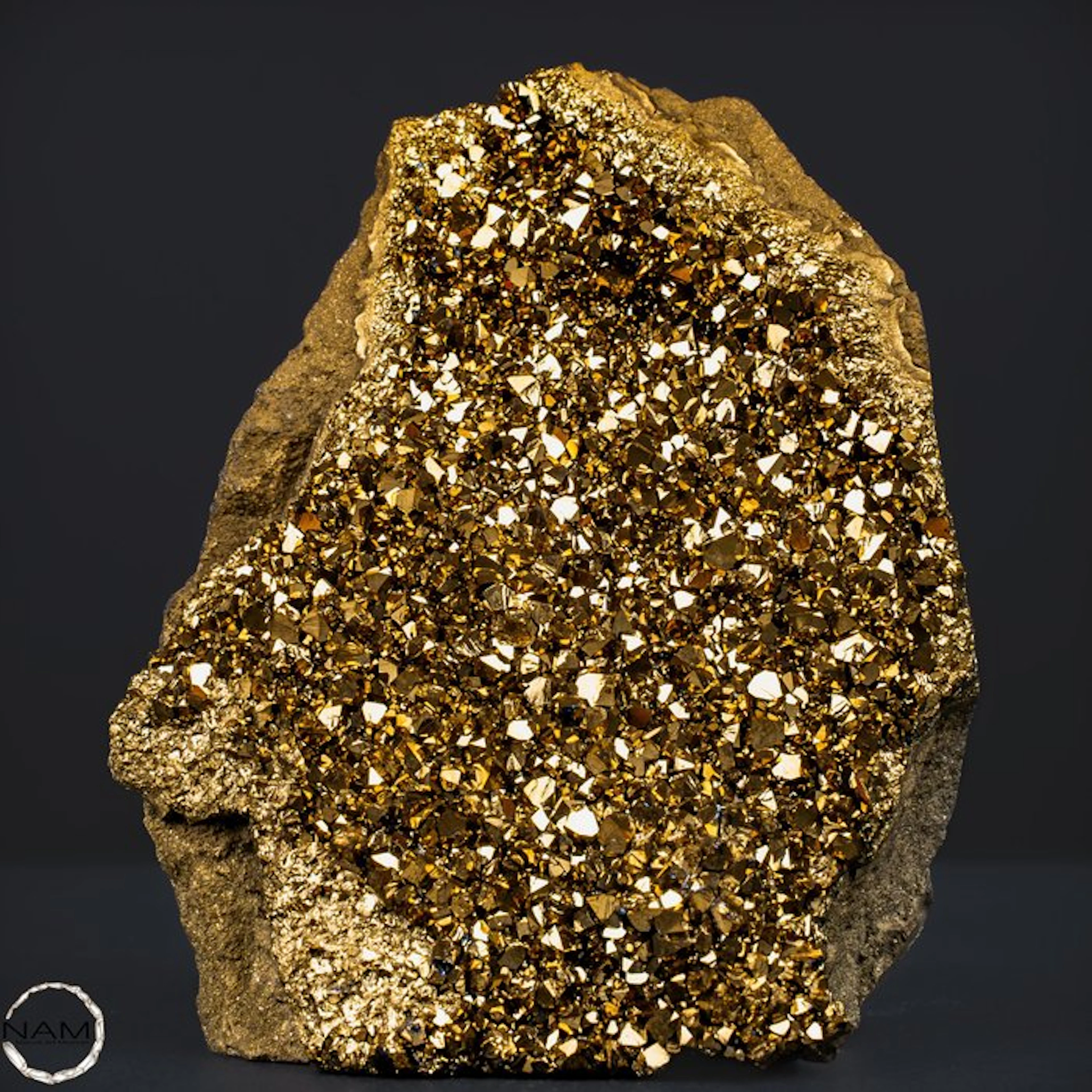 Spectacular Gold Aura Amethyst Druzy with an intense metallic shine- 690.23 g
