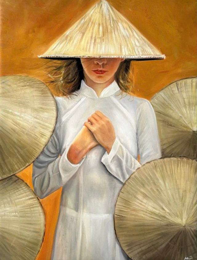 Nguyễn Văn Huân - La gardienne des ombres ↑80 →60 cm → Livraison gratuite ✓