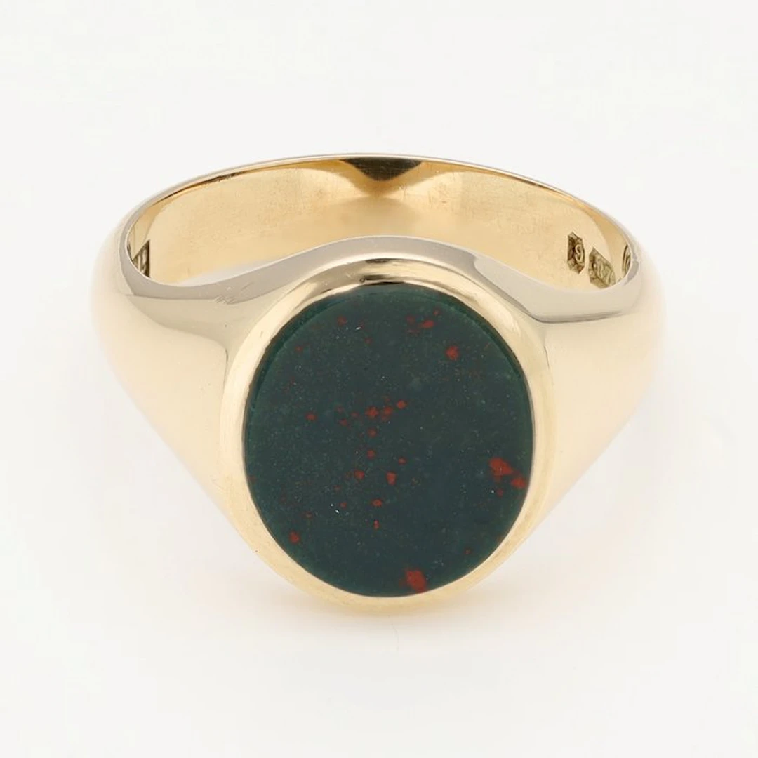 Ring - 9 kt. Yellow gold - Heliotroop
