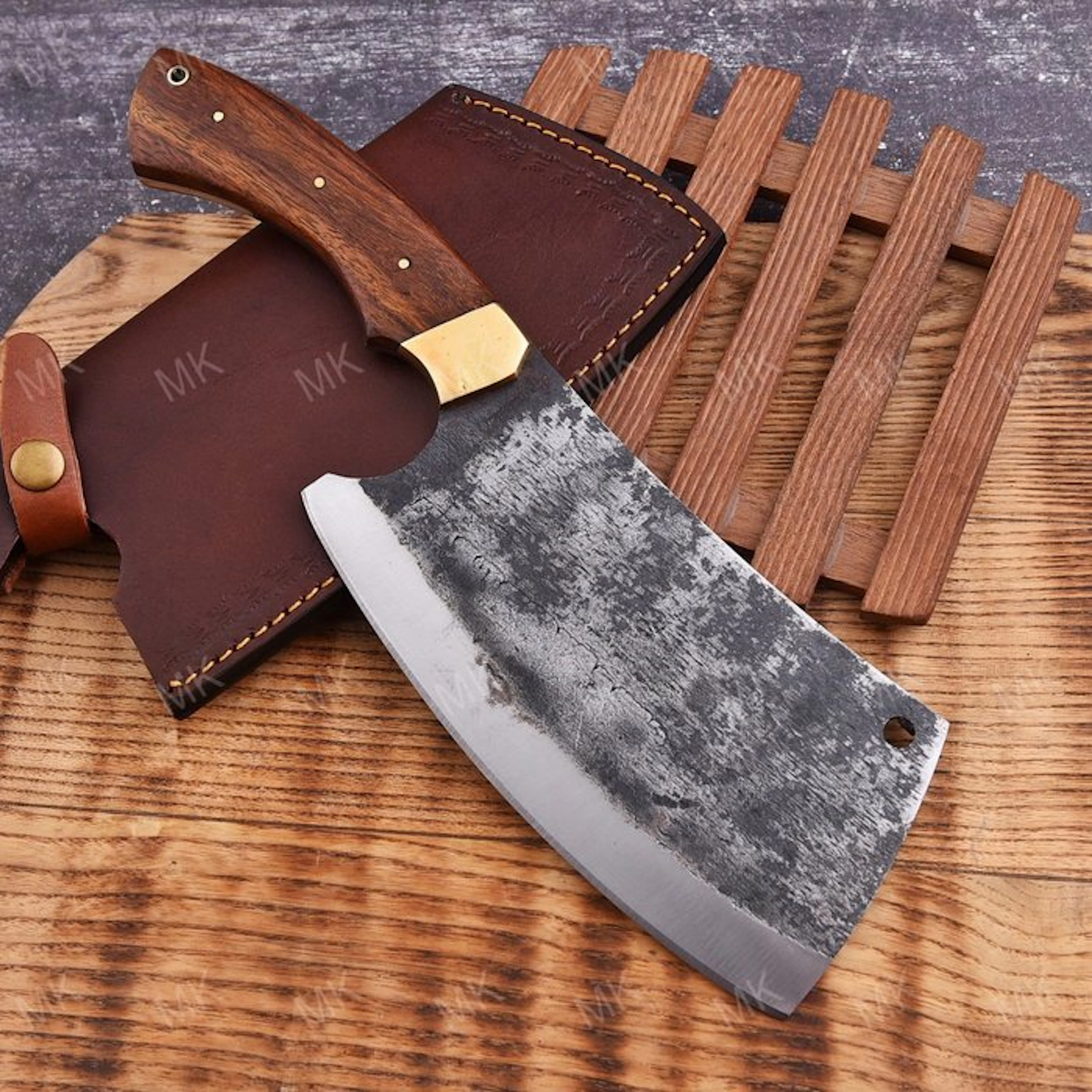 Kitchen knife - Chef's knife - High quality steel, wood - Japan