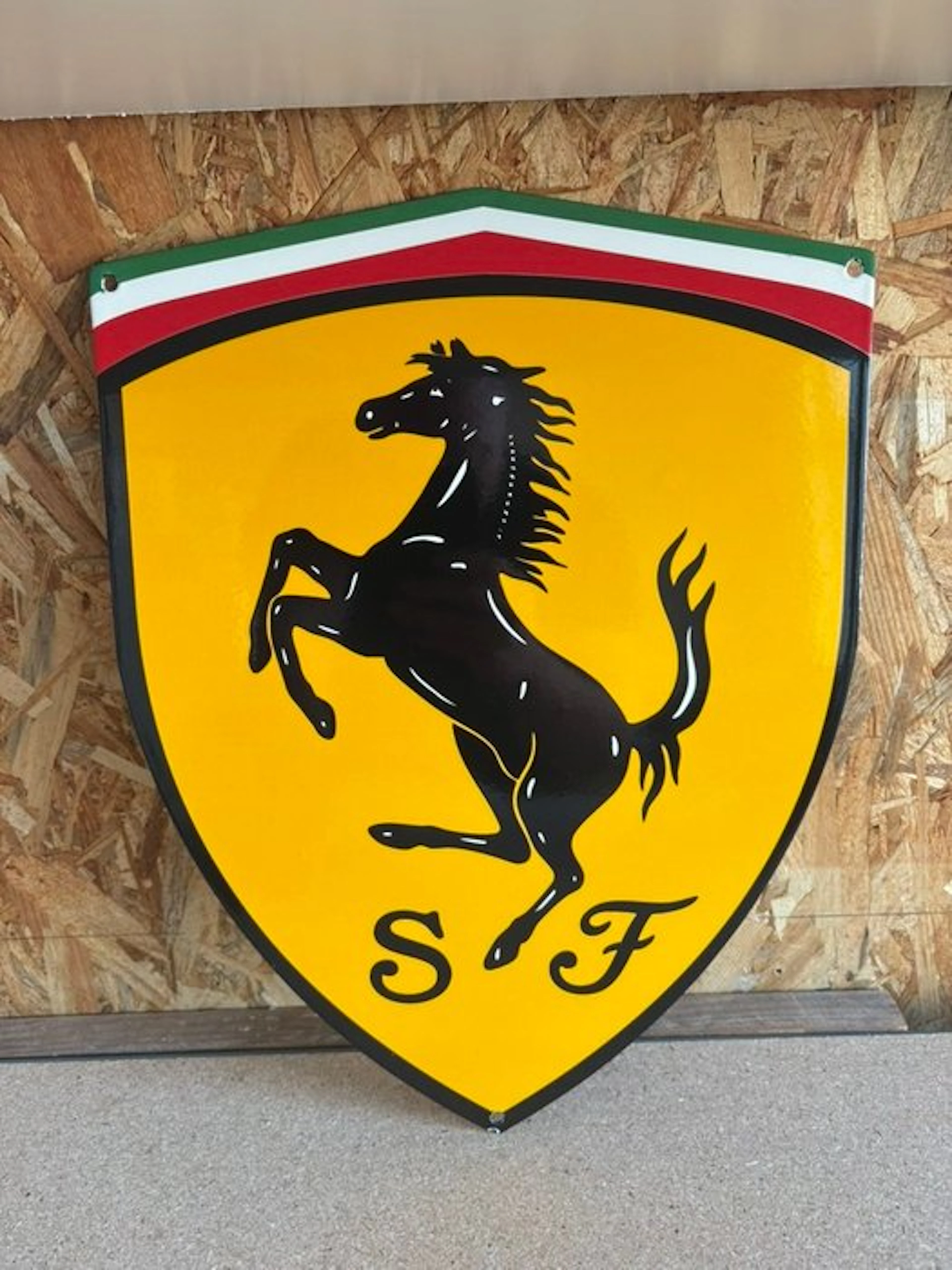 Ferrari - Magnificent enameled XL plaque - Ferrari emblem - Enamel