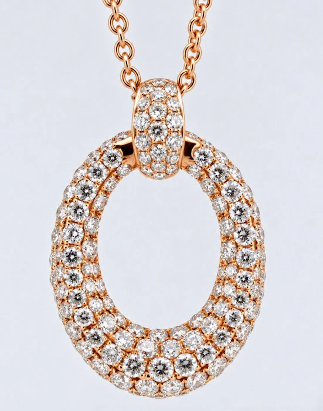 Necklace with pendant - 18 kt. Rose gold - 1.27ct. tw. - Diamond