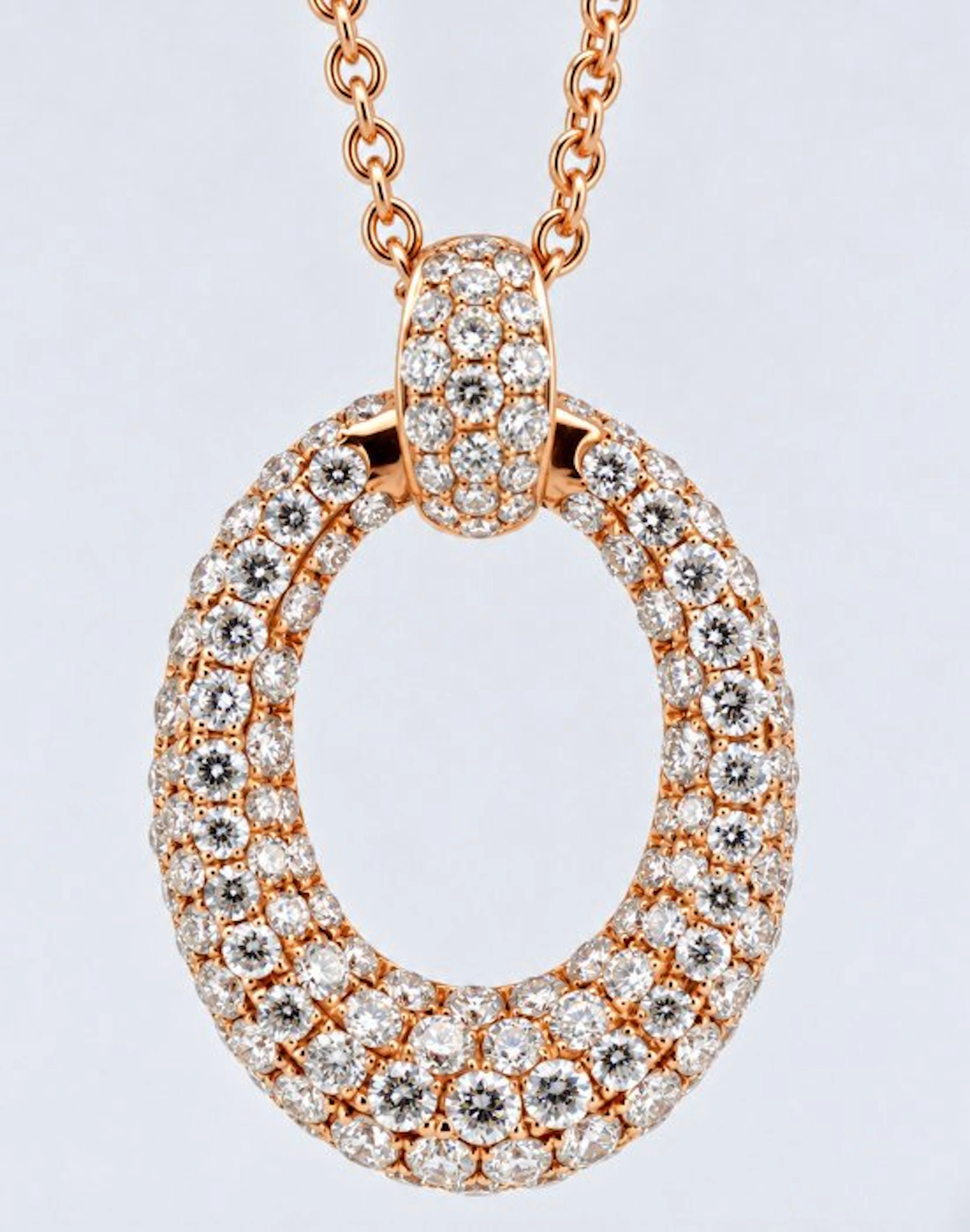Necklace with pendant - 18 kt. Rose gold - 1.27ct. tw. - Diamond