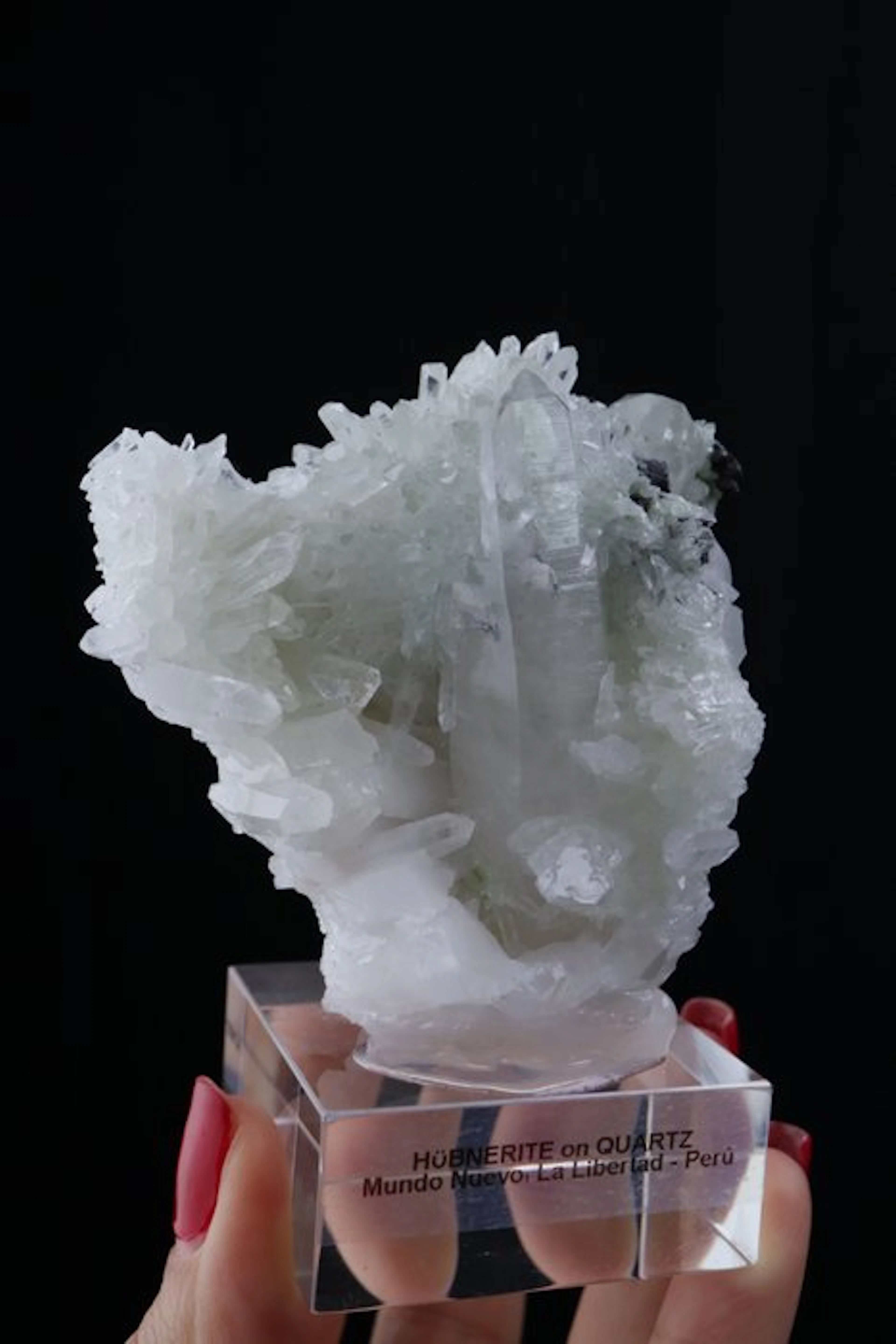 Aesthetic Hubnerite and Augelite on Quartz Mineral...