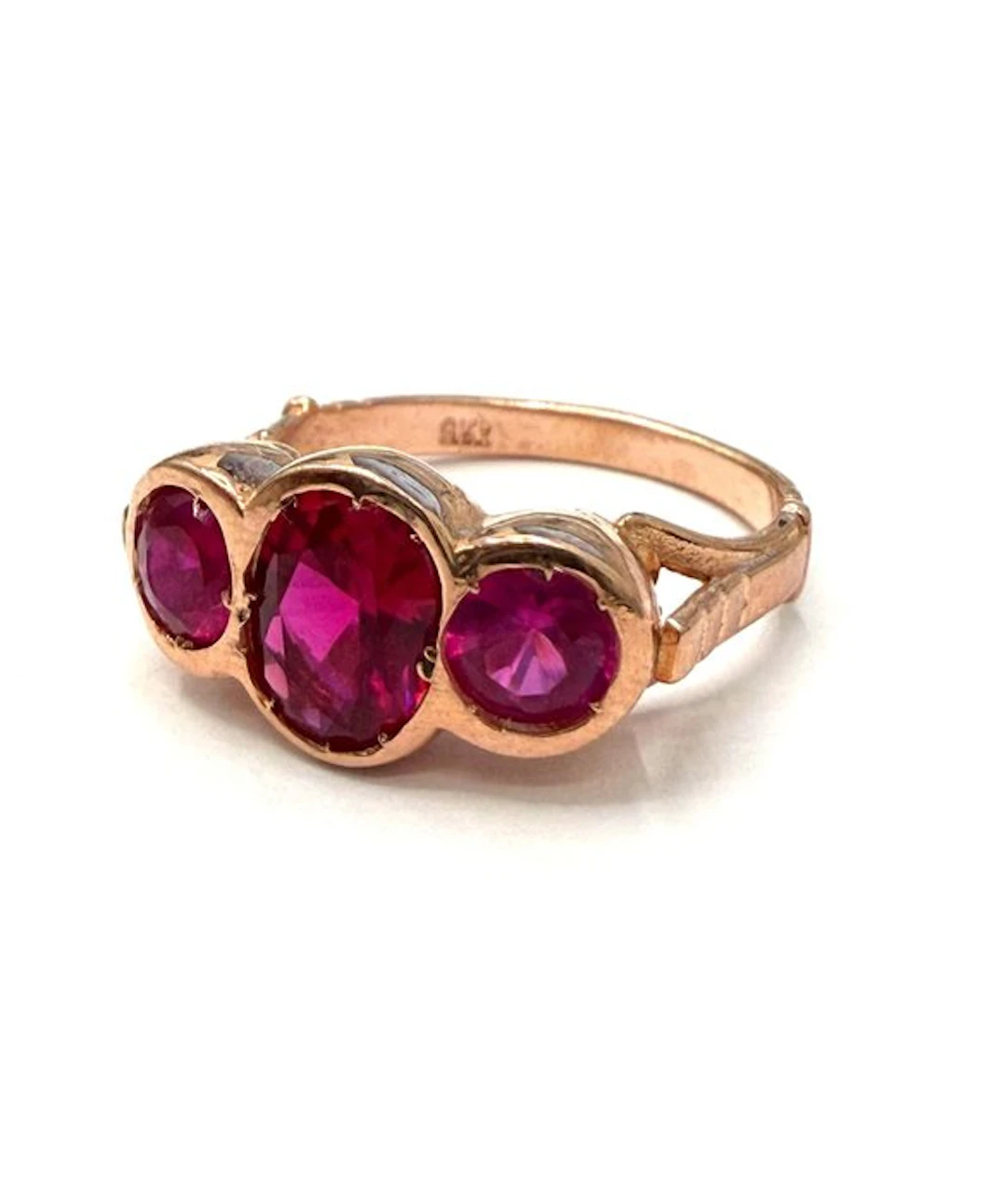 No reserve price - Ring - 9 kt. Rose gold, Silver Spinel